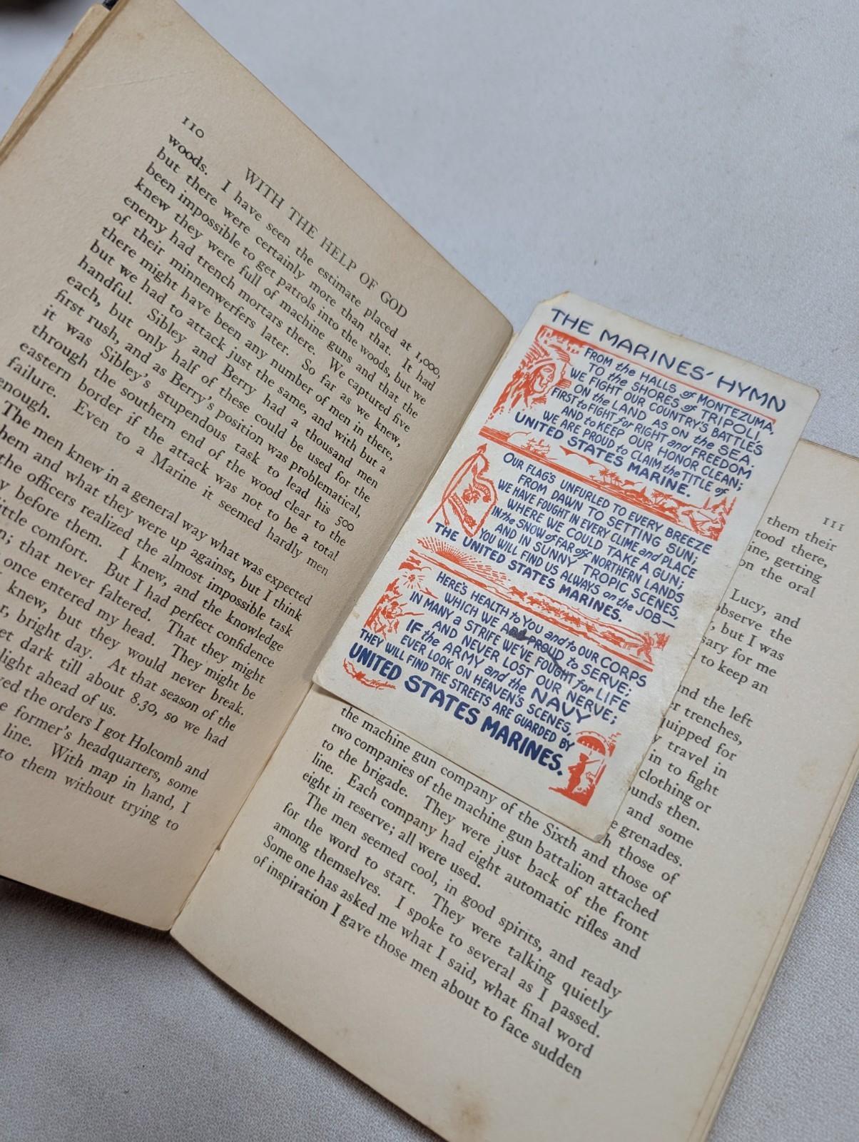 Antique 1919 With the Help of God and a Few Marines A.W. Catlin WW1 History Book