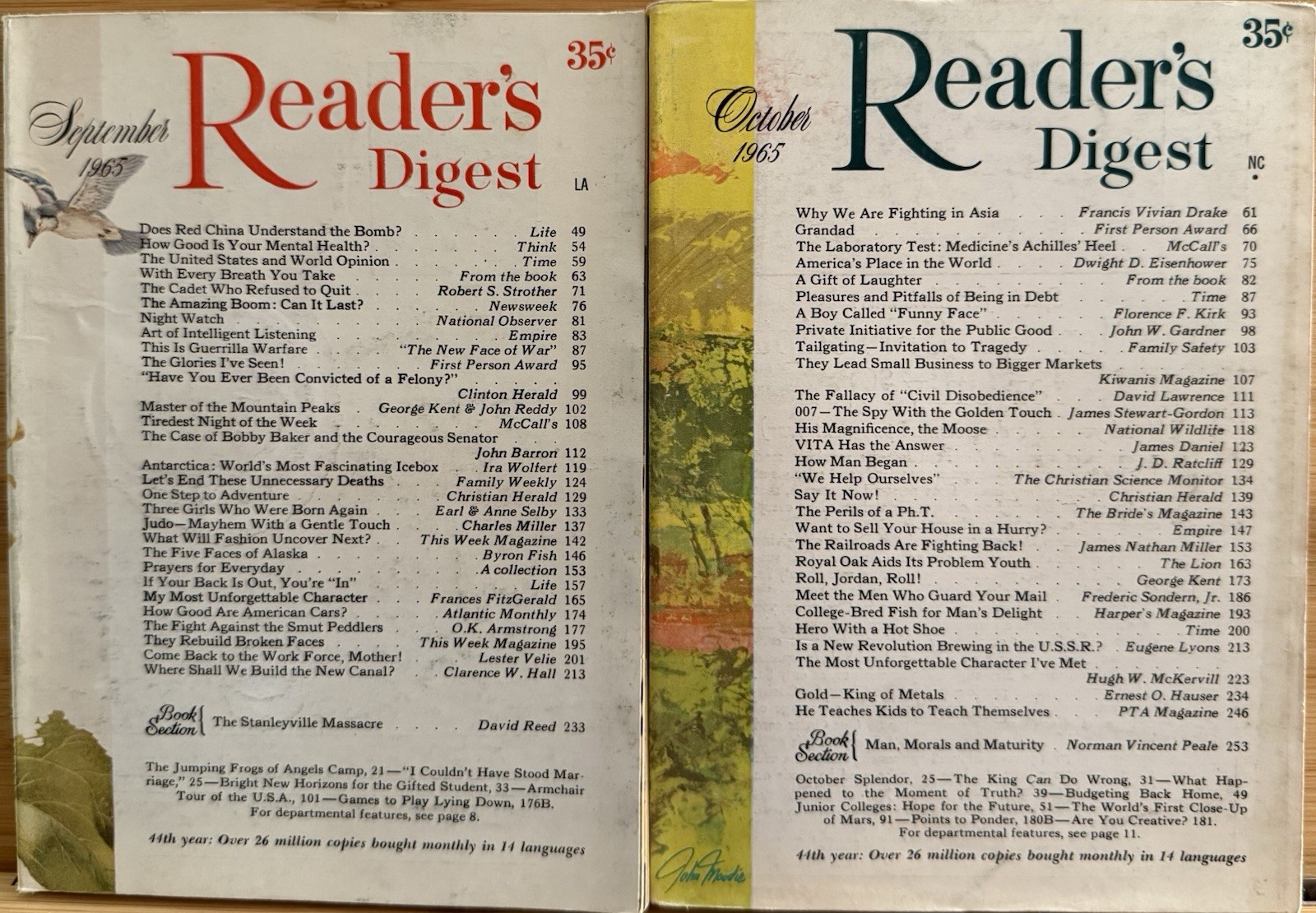 1965 February March READER&rsquo;S DIGEST MAGAZINE Vintage History Short Story Tales
