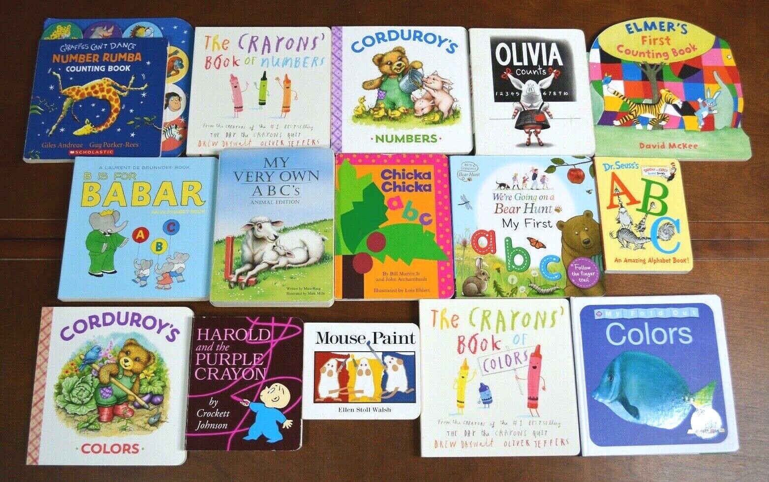 Lot 15 Board Books About ABC&rsquo;s NUMBERS COLORS Baby Learning Alphabet Counting L2