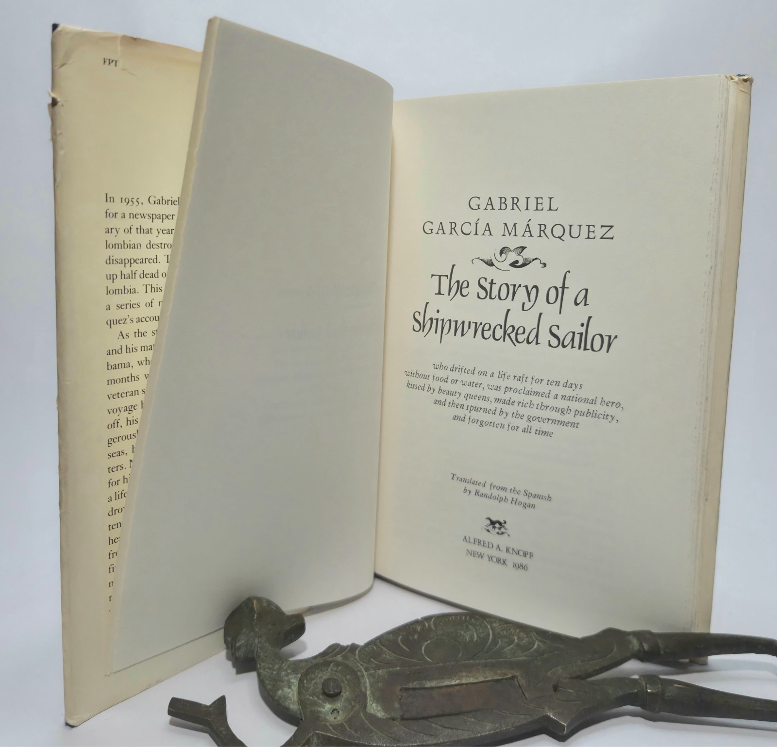 Story of a Shipwrecked Sailor Gabriel García Márquez 1986 First Edition/Pr HC$DJ