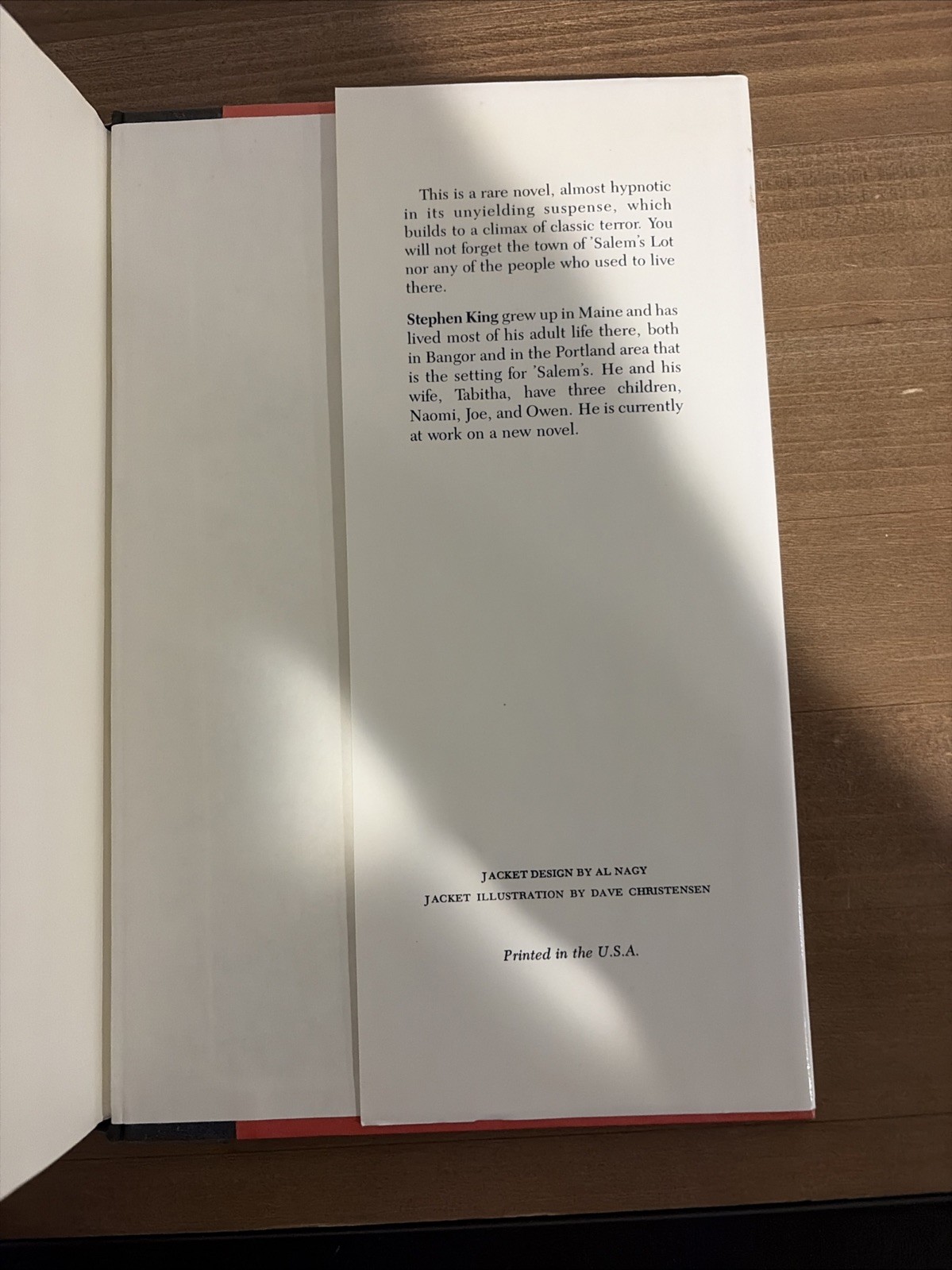 Salem&rsquo;s Lot – by Stephen King – Hardcover Book – BCE (1975)