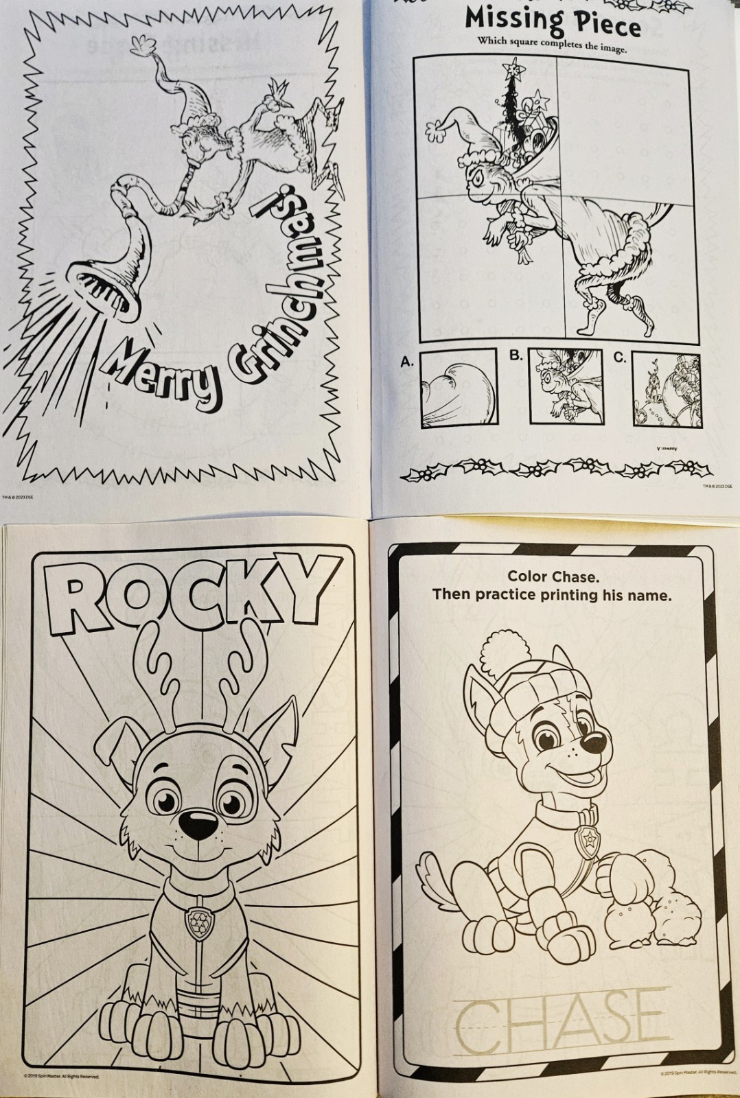 Christmas Holiday Coloring & Activity Books Lot Of 4 Popular Kid&rsquo;s Characters