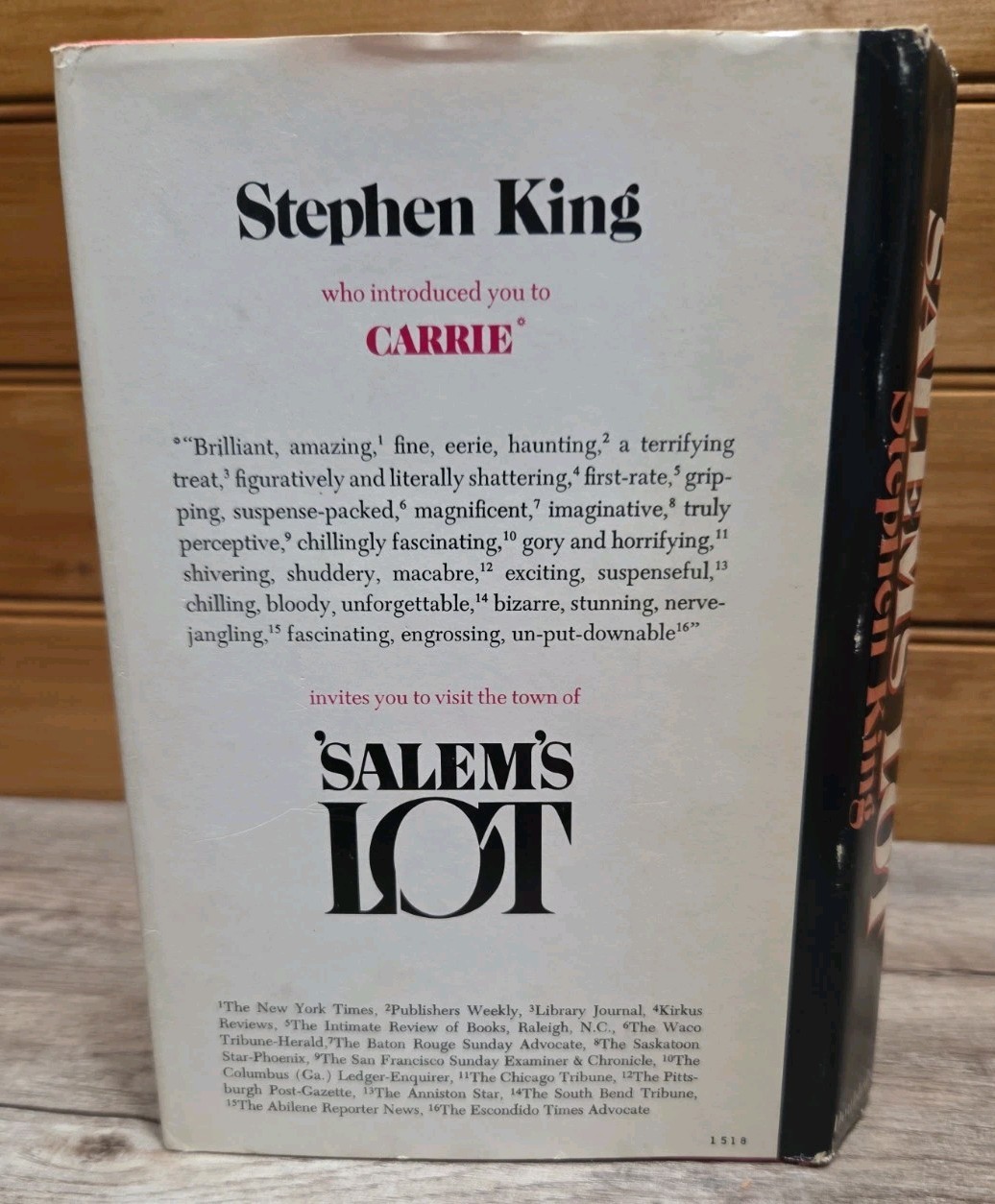 Salem&rsquo;s Lot By Stephen King 1975 HC DJ Doubleday First BCE