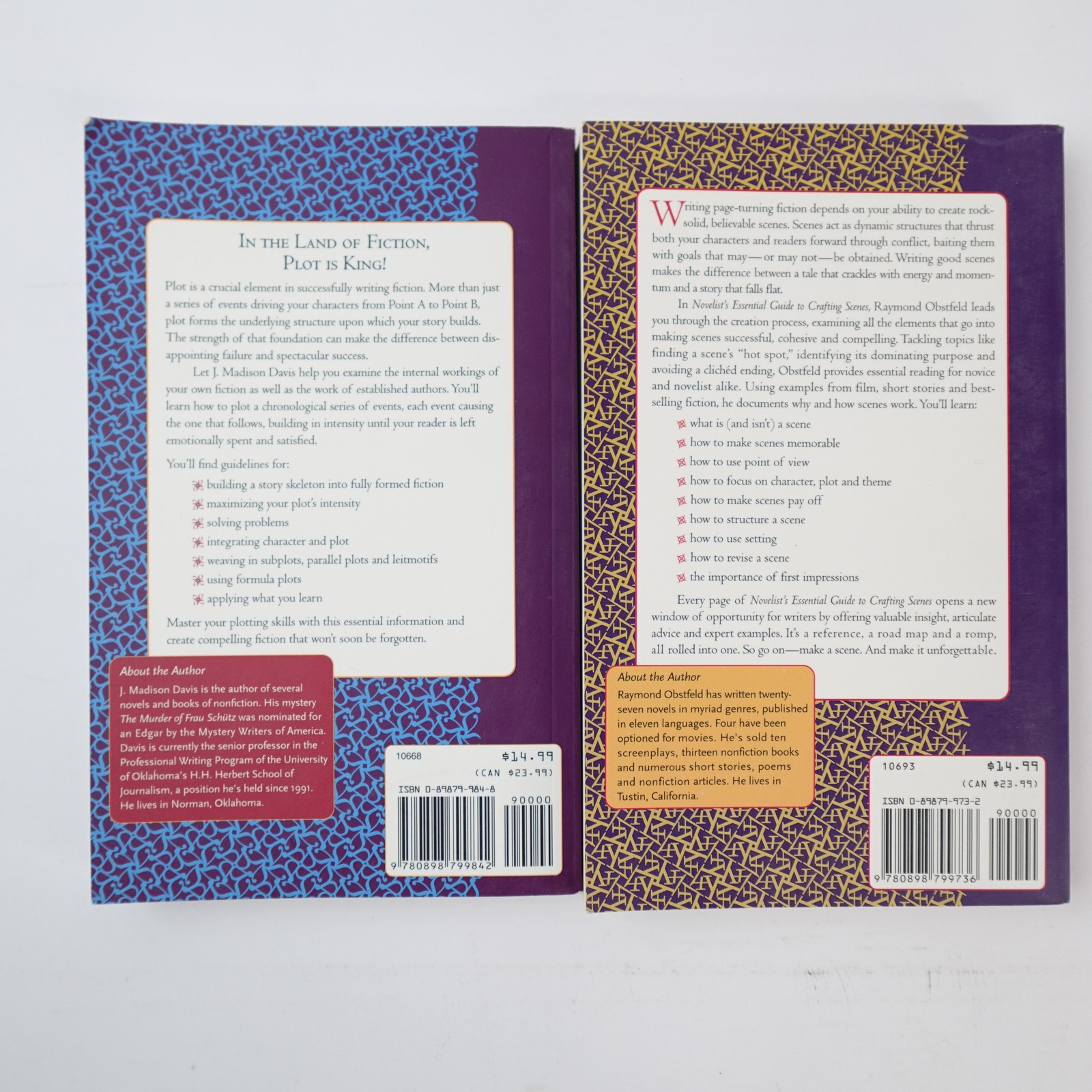 Vintage Novelist&rsquo;s Essential Guide Creating Plot & Crafting Scenes 2 Book Set