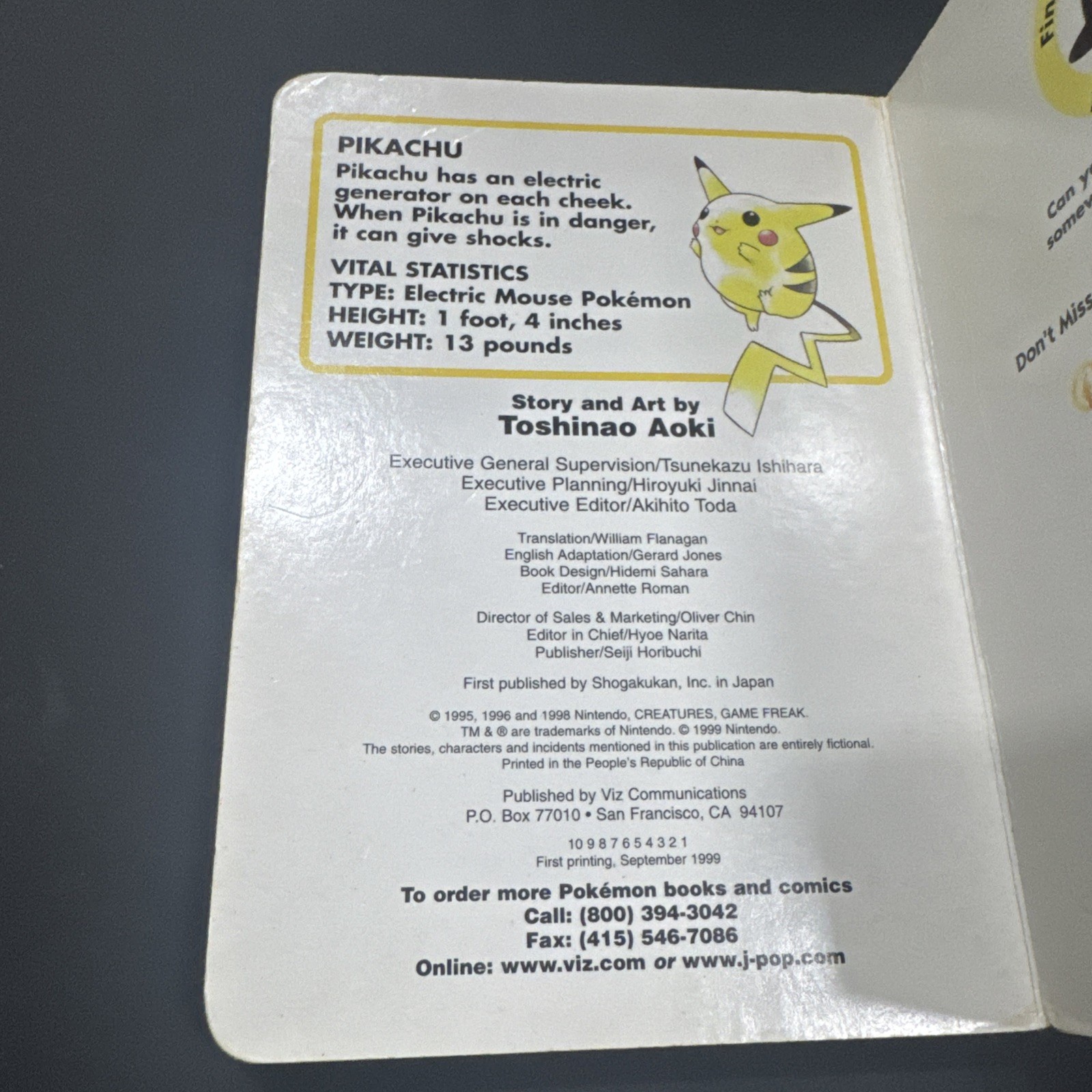 Pokemon Pikachu&rsquo;s Day Tales 4 board book Nintendo 1999 Toshinao Aoki Free Sh