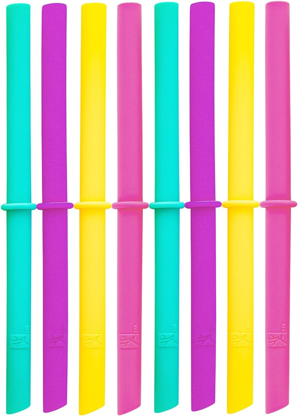 Adult & Kid&rsquo;s Reusable Silicone Straws with Stopper for 8oz & 10oz Mason Jars or