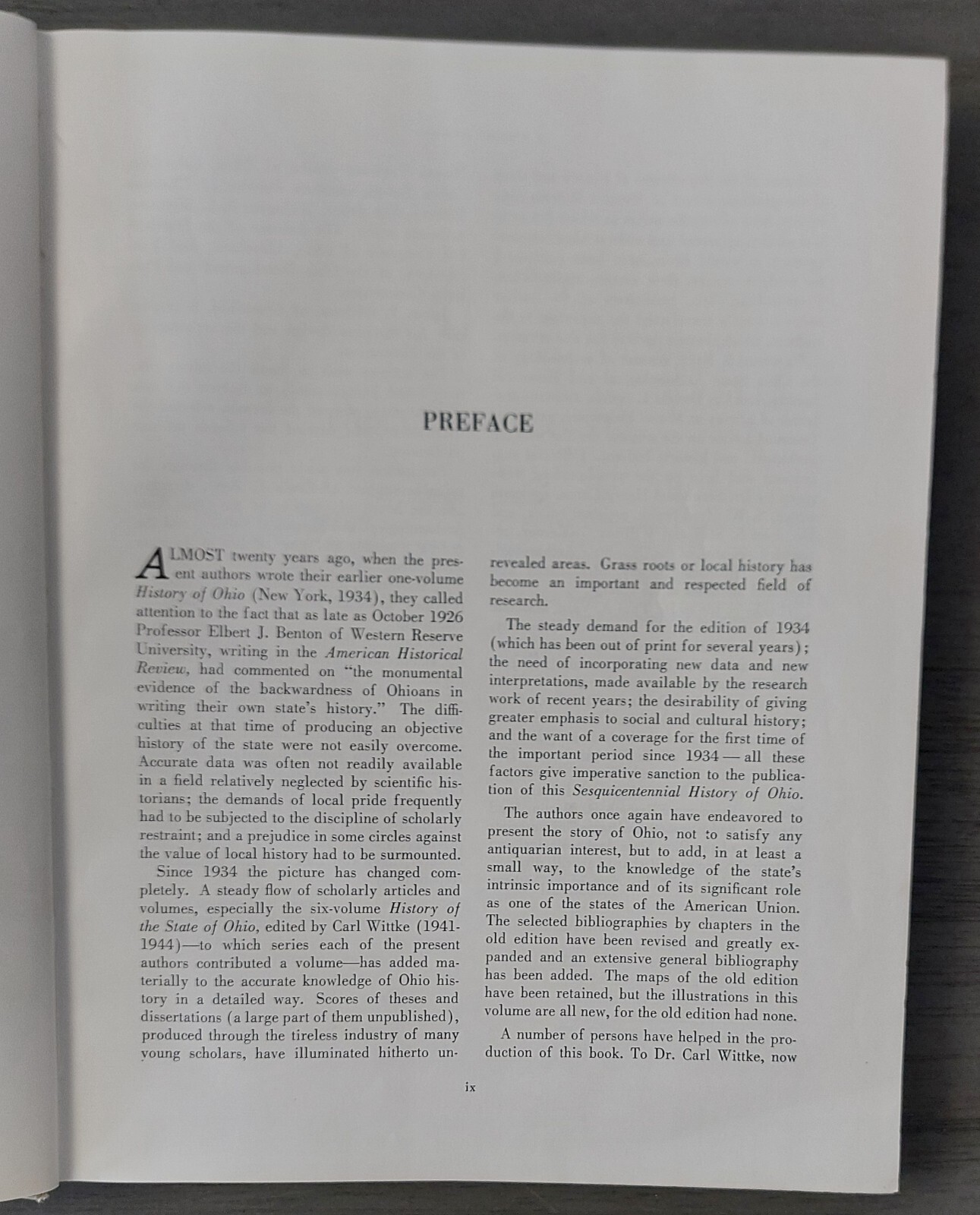 Vintage 1961 « A History of Ohio » Roseboom/Weisenburger Hardcover