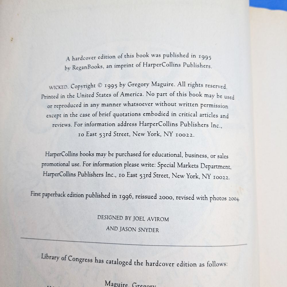 Wicked Gregory Maguire Novel Broadway Musical Inspiration Book Fiction Fantasy