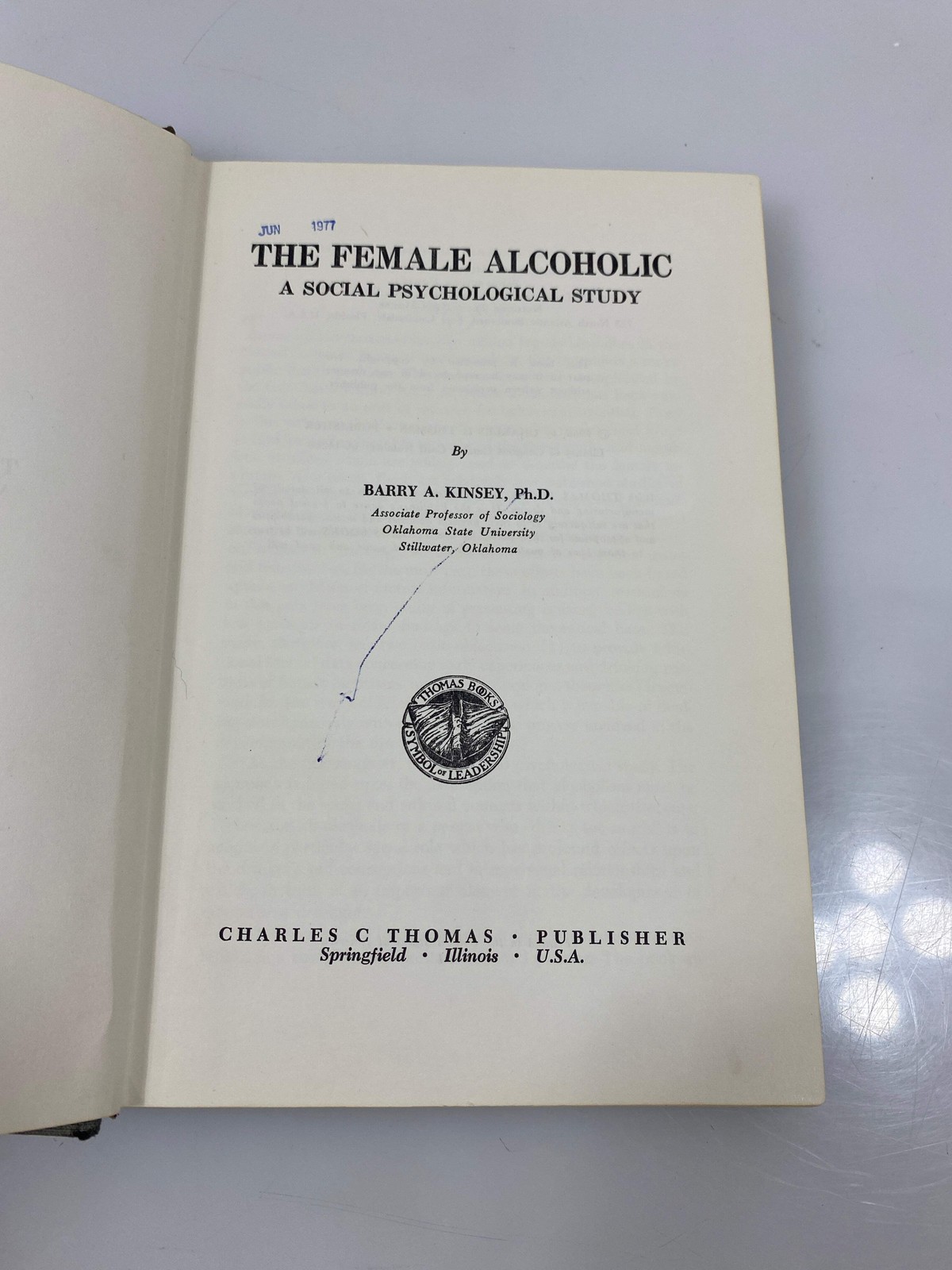 The Female Alcoholic by Kinsey Ex-library 1966 HC