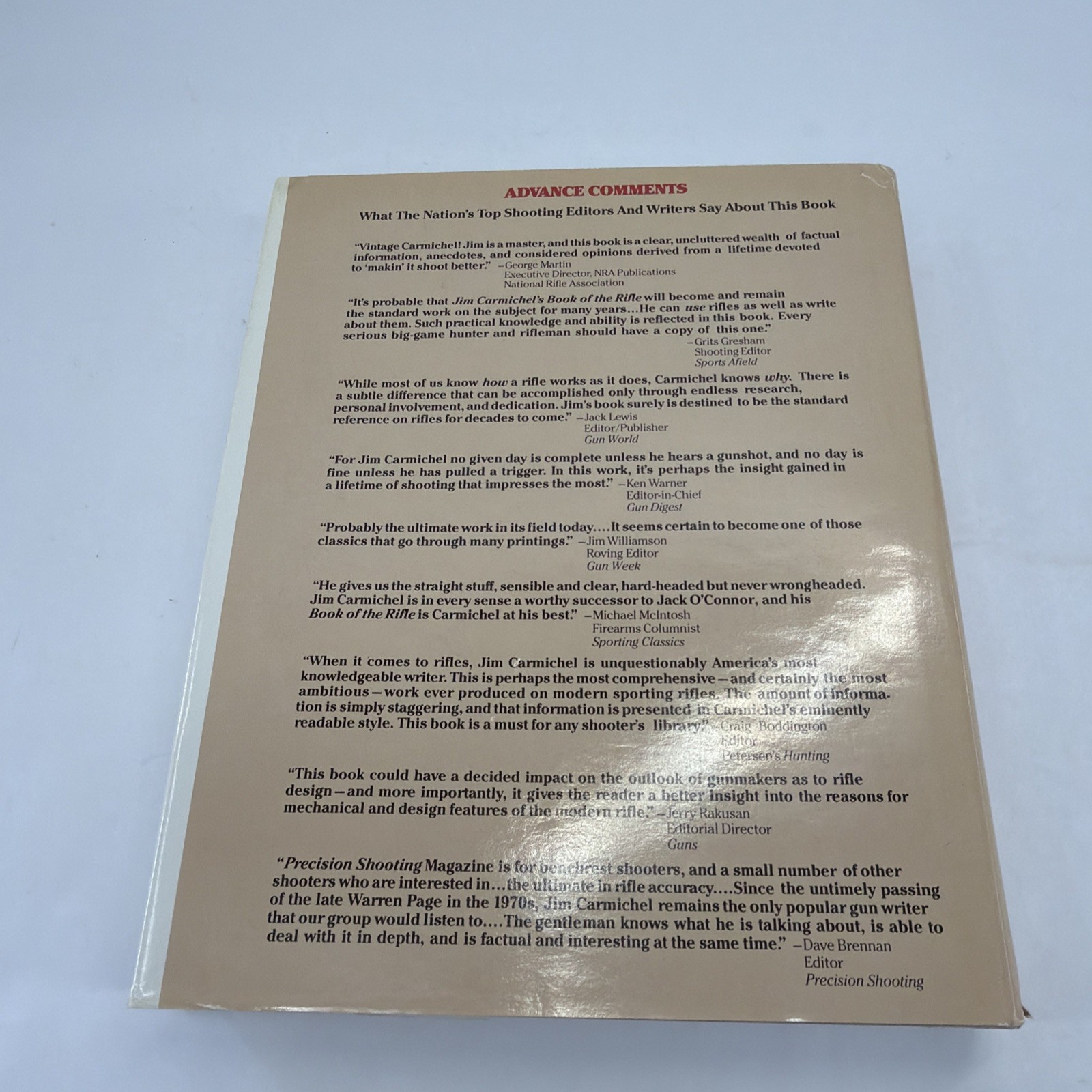 Jim Carmichael&rsquo;s Book of the Rifle. First Edition HC/DJ, 1985. Reference