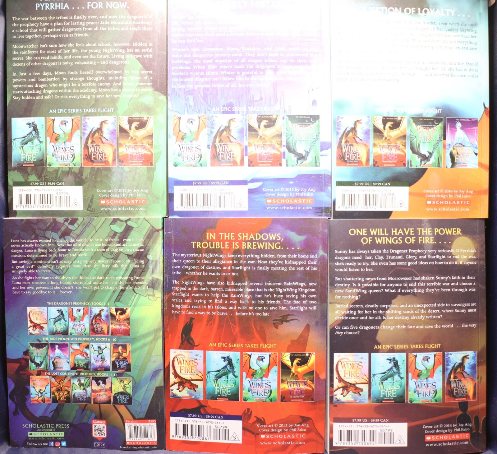 15 Wing of Fire Book Collection by Tui T. Sutherland Paperback New Condition.