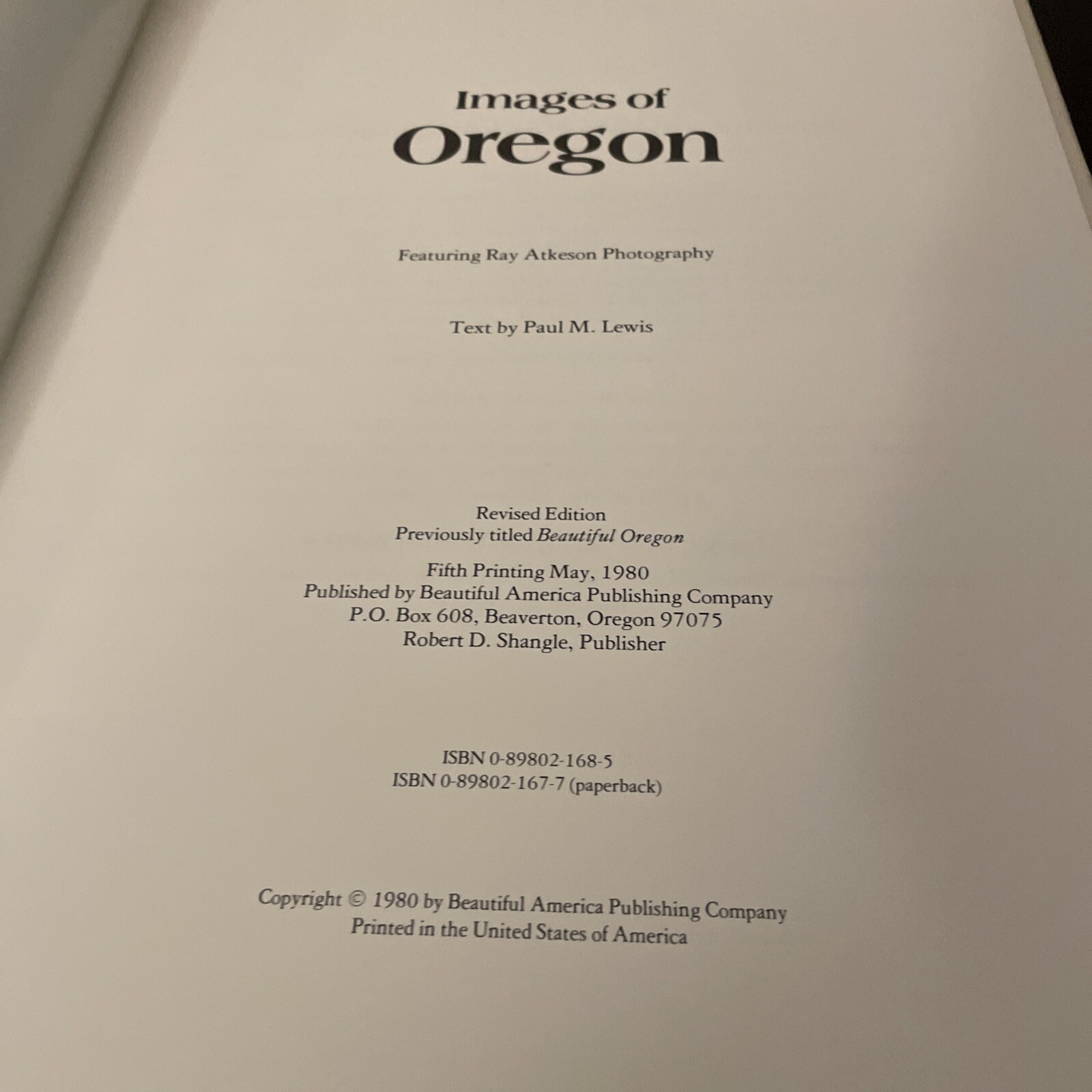 Images Of Oregon Featuring Ray Atkeson Photography Revised Edition May 1980