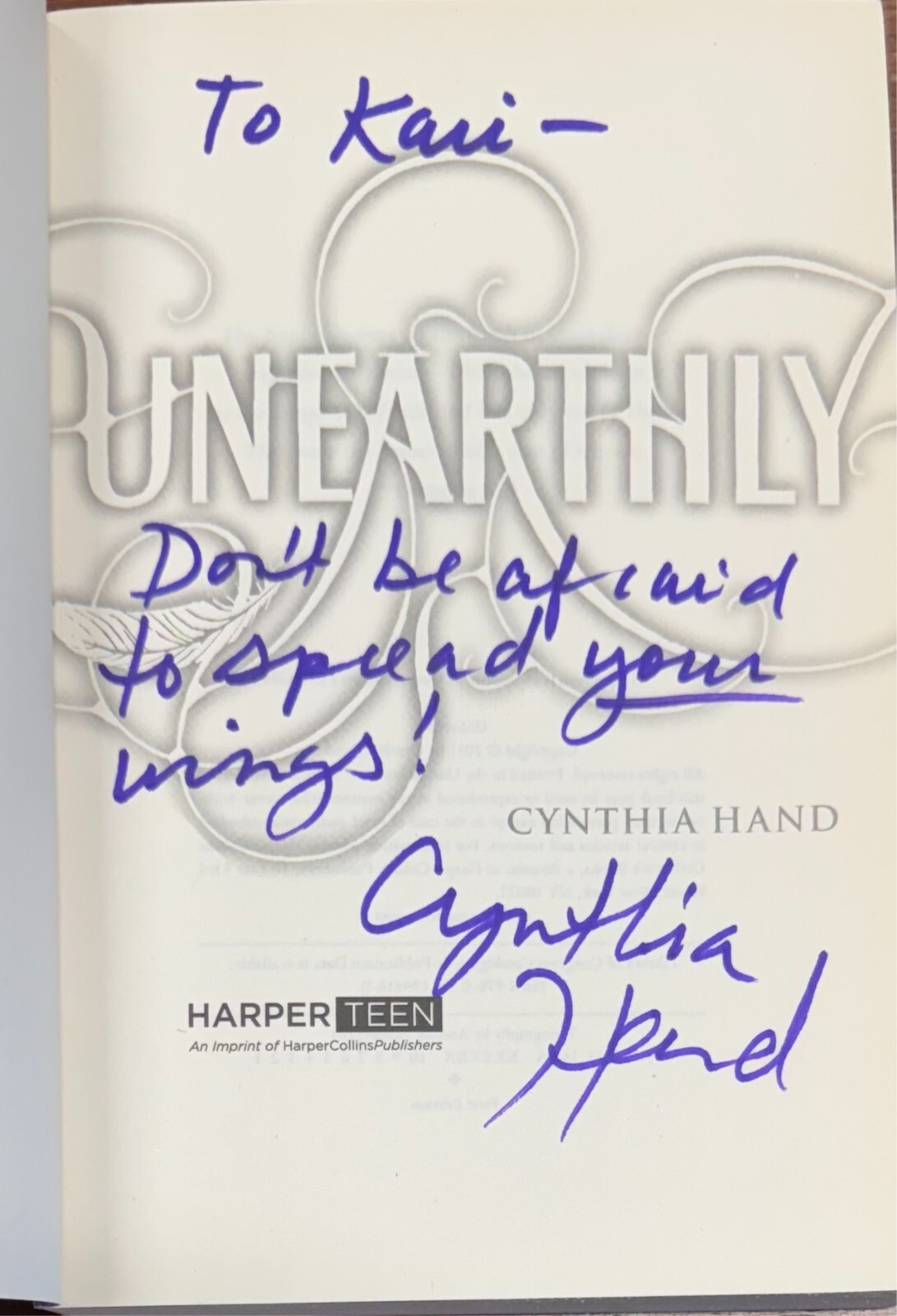 Unearthly by Cynthia Hand (2011 Trade Paperback) Uncorrected Proof