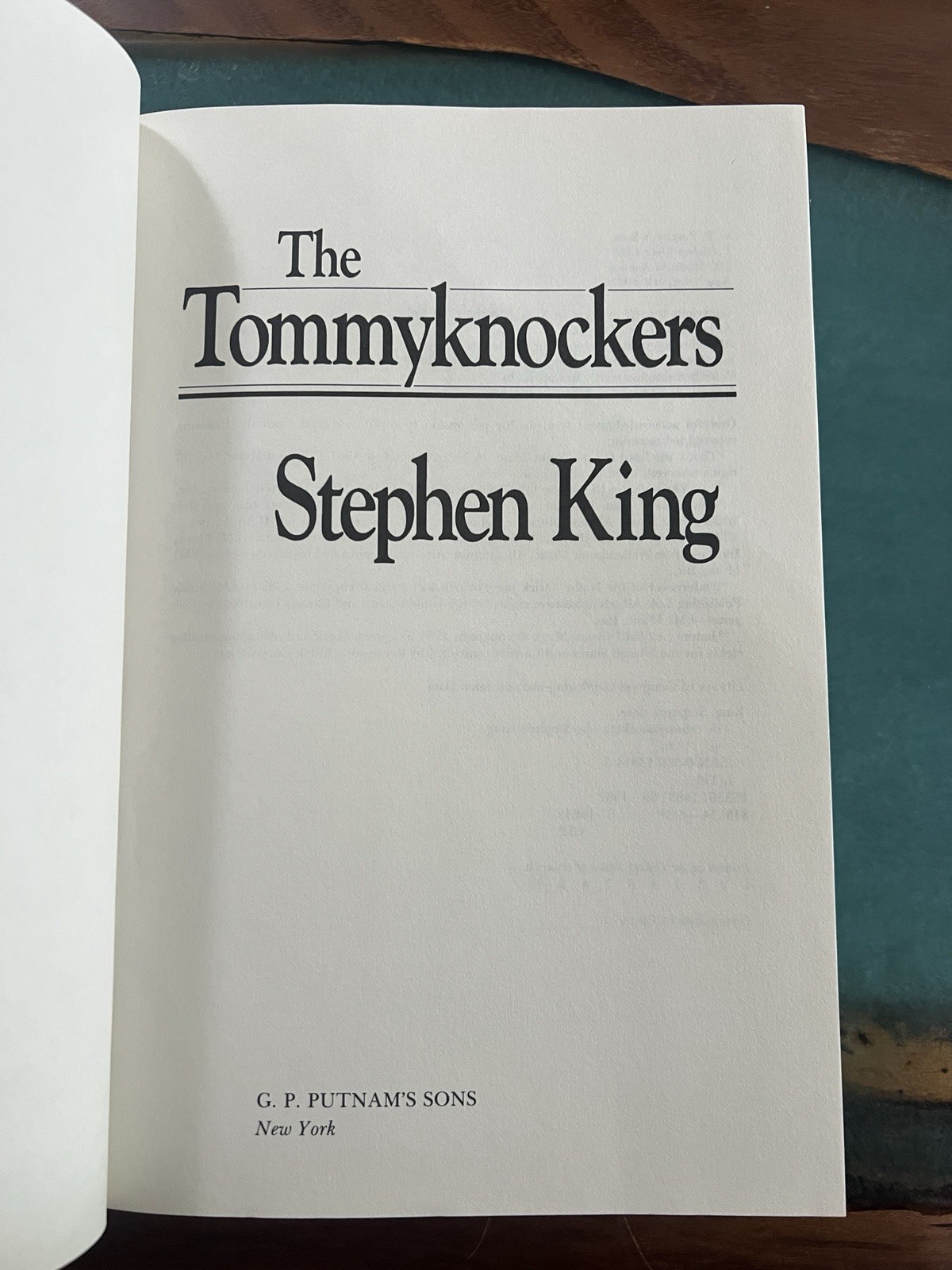 The Tommyknockers Stephen King Hardcover G.P. Putnam&rsquo;s Sons 1987 Novel 1st Ed