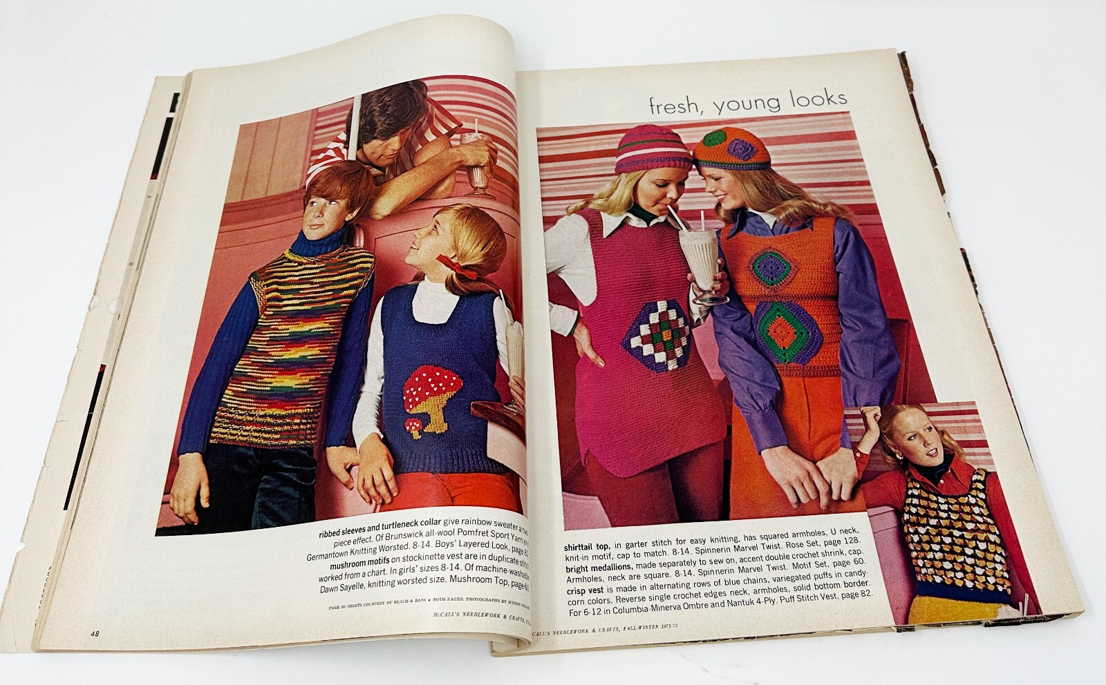 Vintage MCCALL&rsquo;S NEEDLEWORK & CRAFTS 1972-73 Knitting Crochet Dresses Rugs Hats