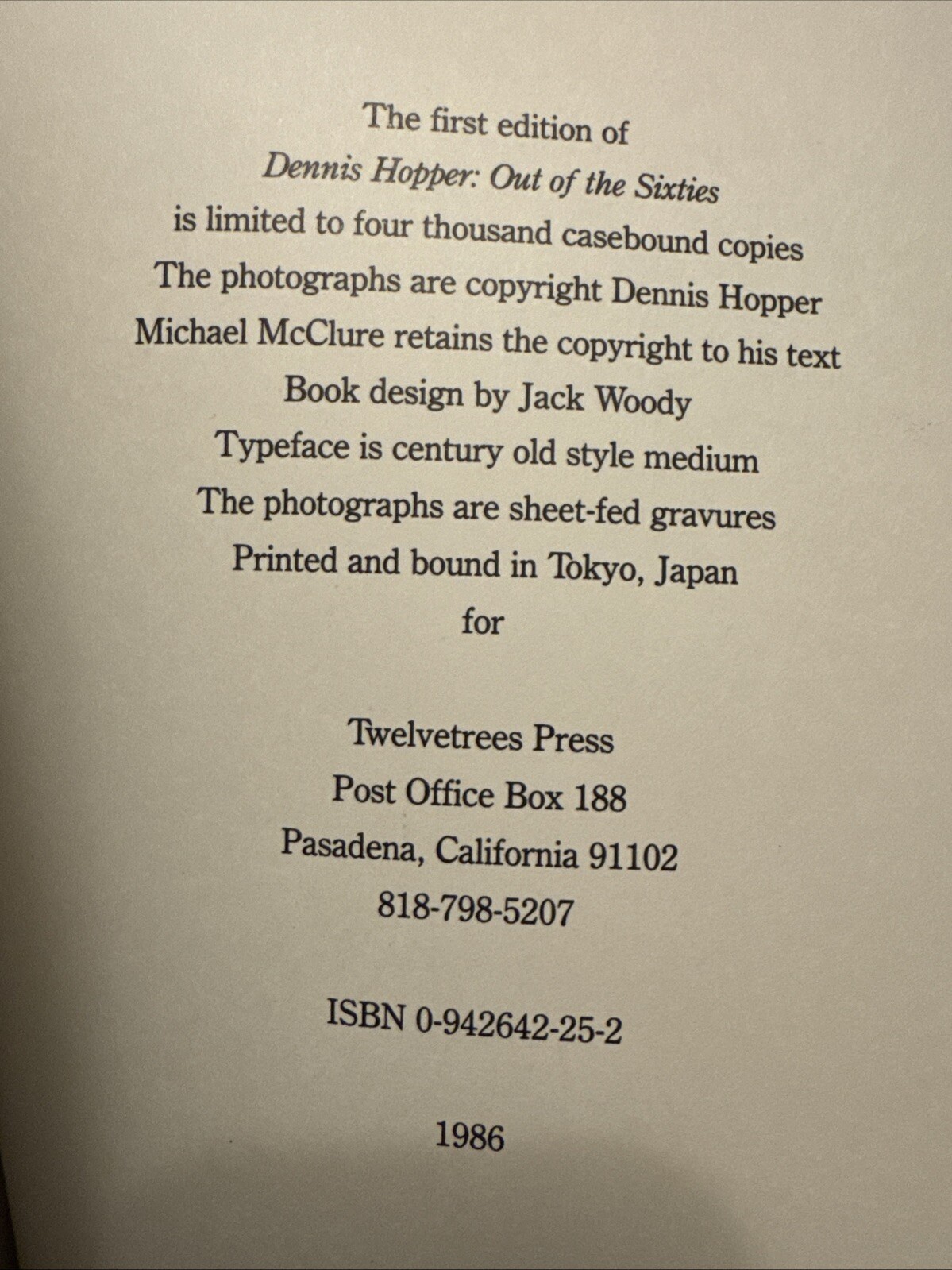 Signed–TWICE! – Dennis Hopper – Out of the Sixties – 1st Ed. – HC / DJ – F / G+