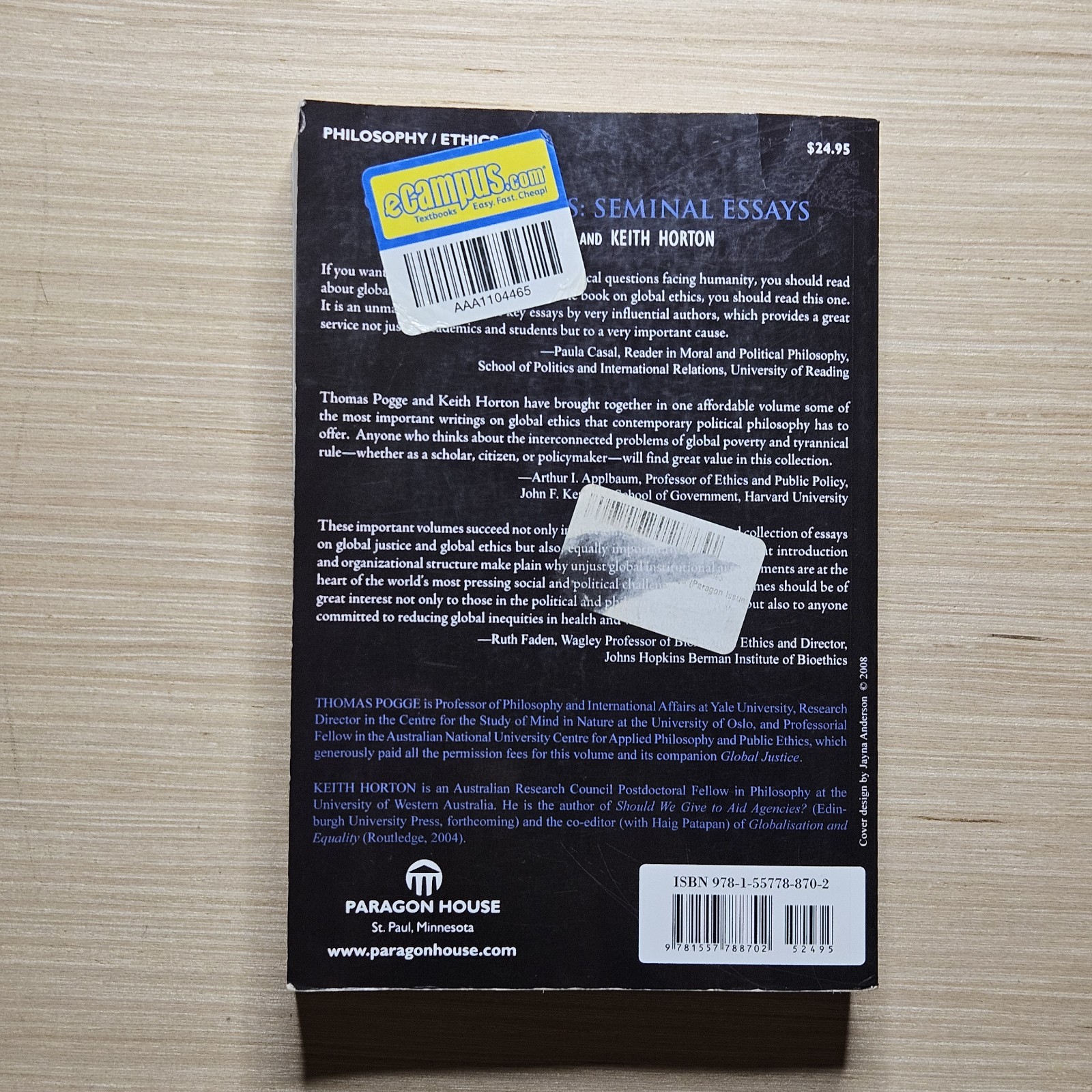 Global Ethics Seminal Essays by Keith Horton 2008 Philosophy