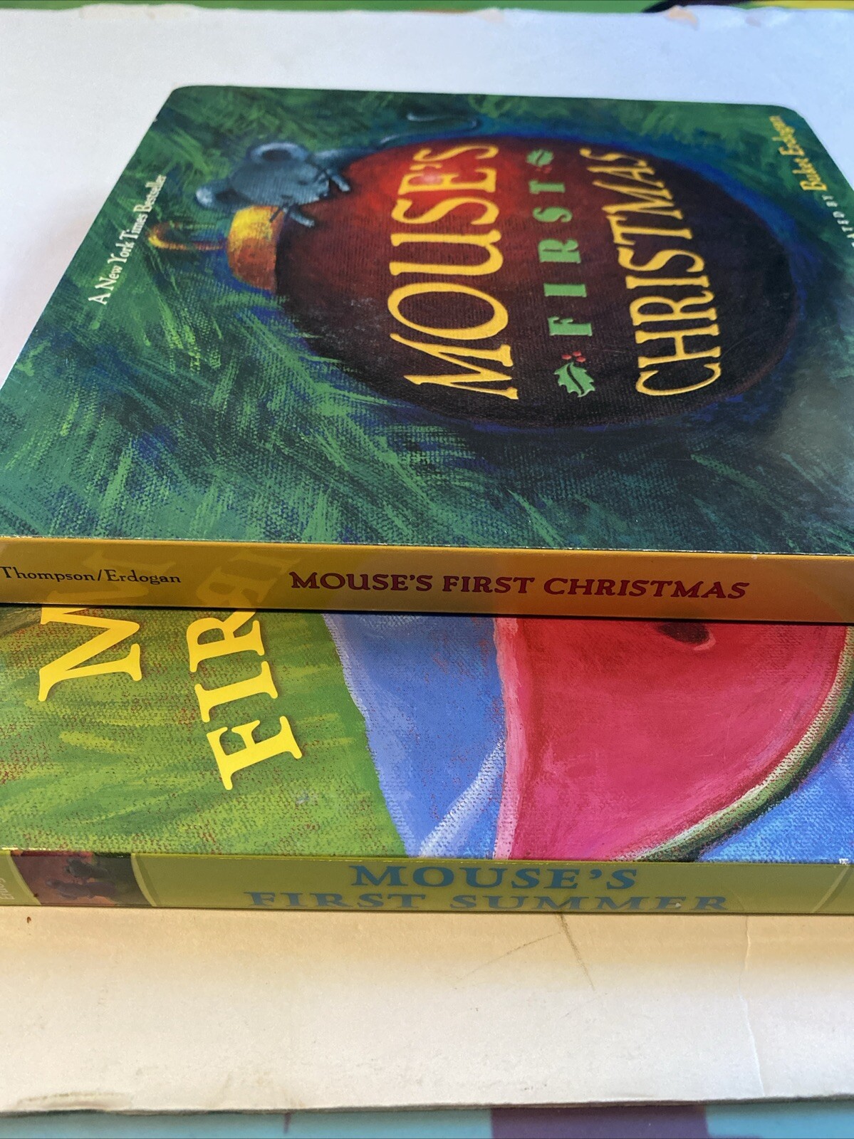 Lot Of 2-Mouse&rsquo;s First Christmas And First Summer Lauren Thompson EUC HB Books