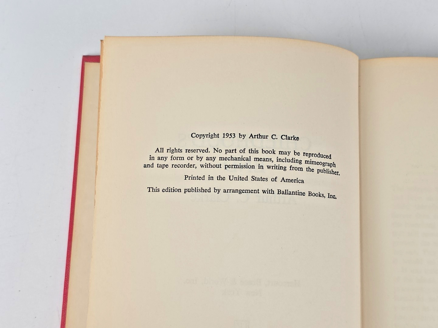 Childhood’s End by Arthur C Clarke ~ 1953 BCE Hardcover w/ Dust Jacket
