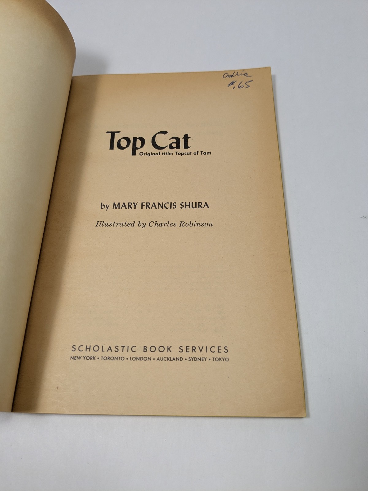 Top Cat by Mary Francis Shura Vintage Paperback Book Children&rsquo;s Illustrated