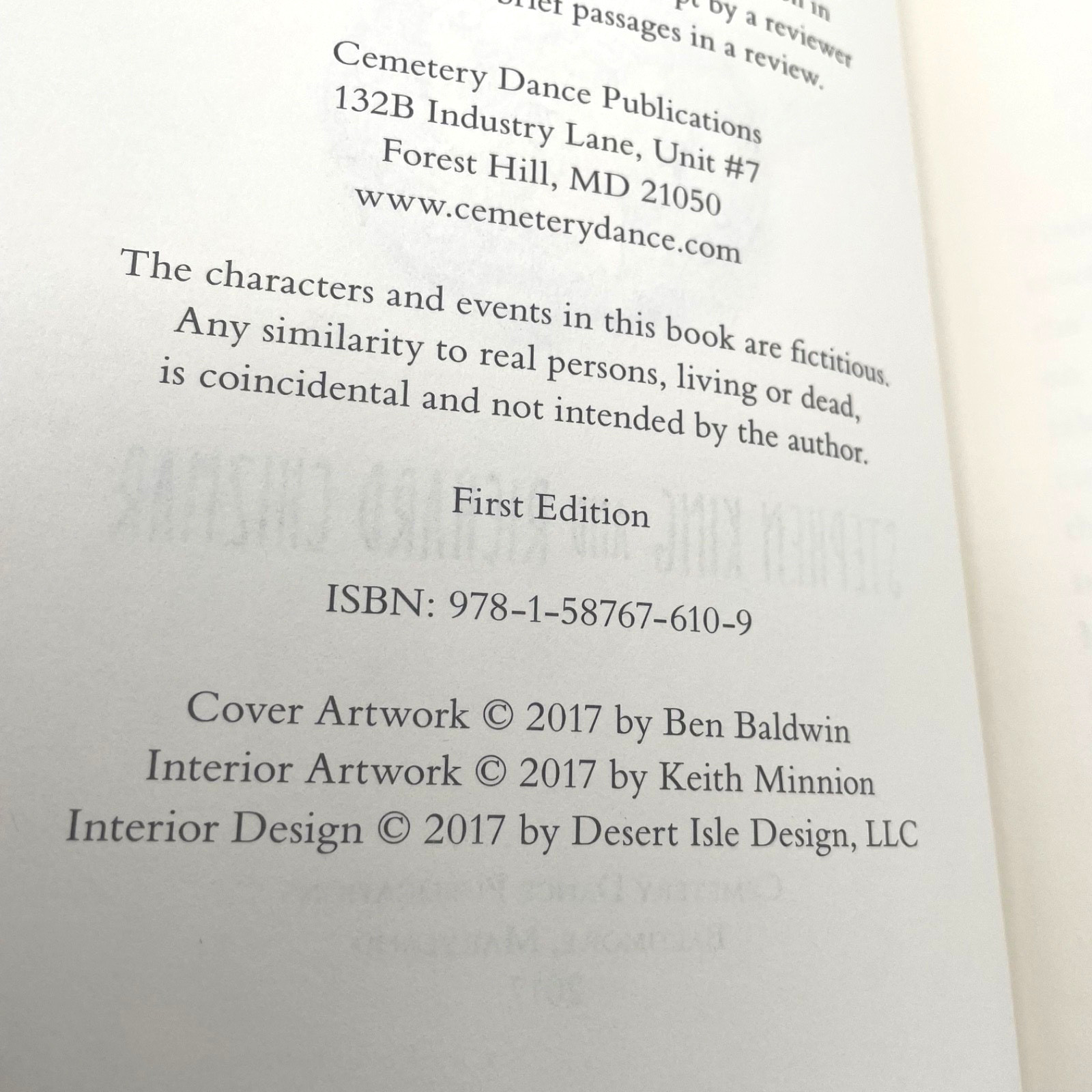 Gwendy&rsquo;s Button Box, by Stephen King, Cemetery Dance, HCDJ, First Edition