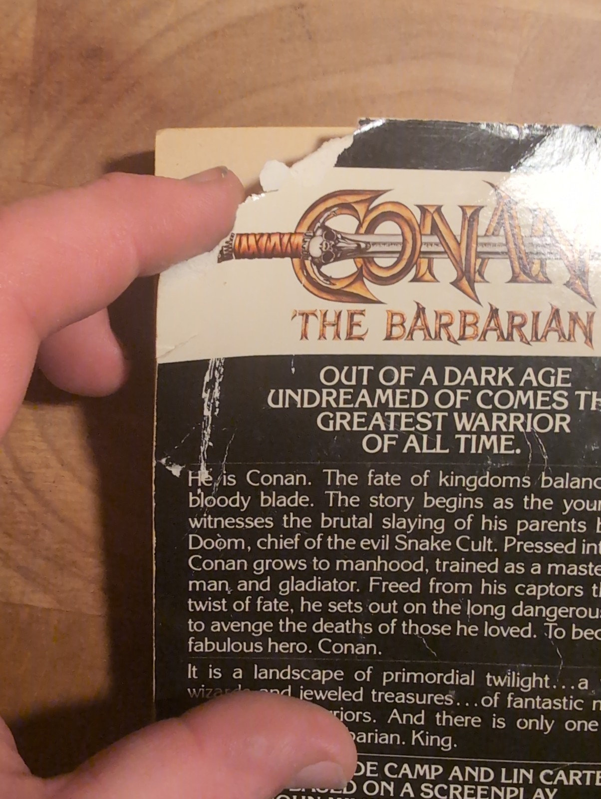 Conan the Barbarian (Film Novelization) by de Camp/Carter; PB G Bantam 1982