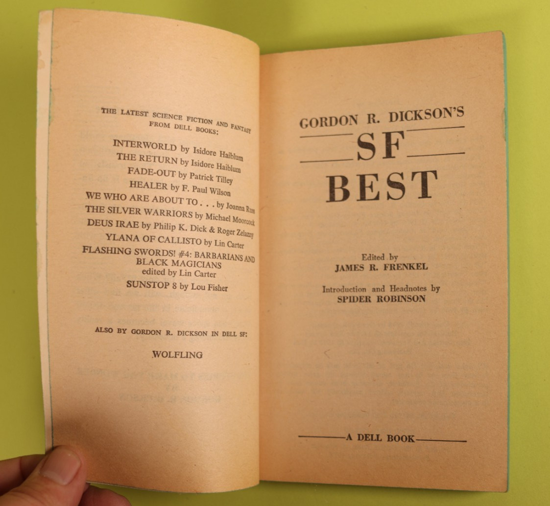 Gordon R. Dickson&rsquo;s SF Best by James R. Frenkel Vintage 1978 Dell Paperback