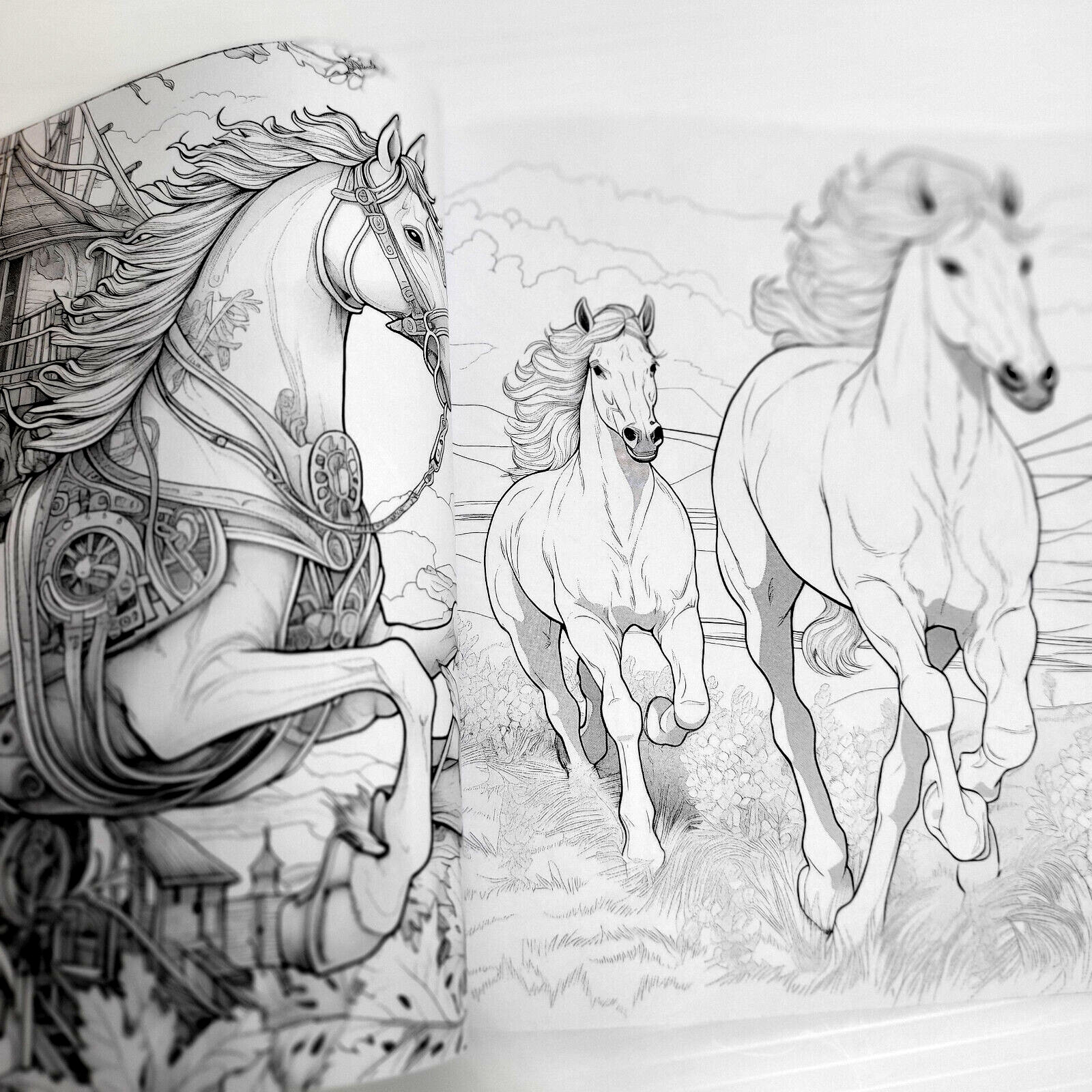 Magical World of Horses 8&Prime;x8&Prime; Paperback Coloring Book w/ 20 Pages of 40 Images