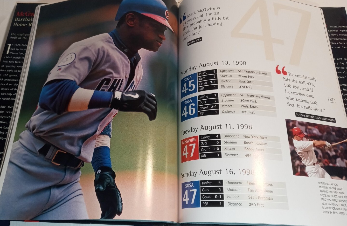 McGwire and Sosa Baseball&rsquo;s Greatest Home Run Story 1998 Hardcover First Edition