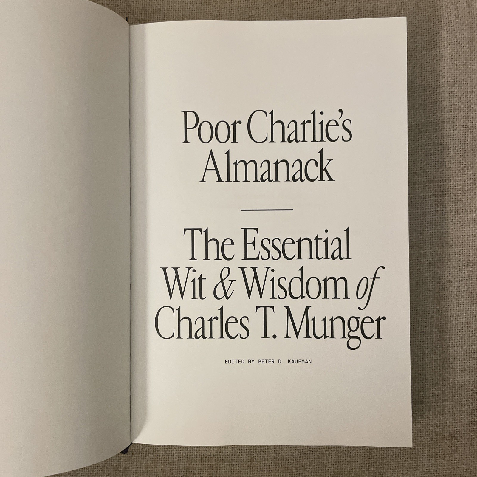 Poor Charlie&rsquo;s Almanack by Charles T. Munger 2023 HC Stripe Press 4th Edition