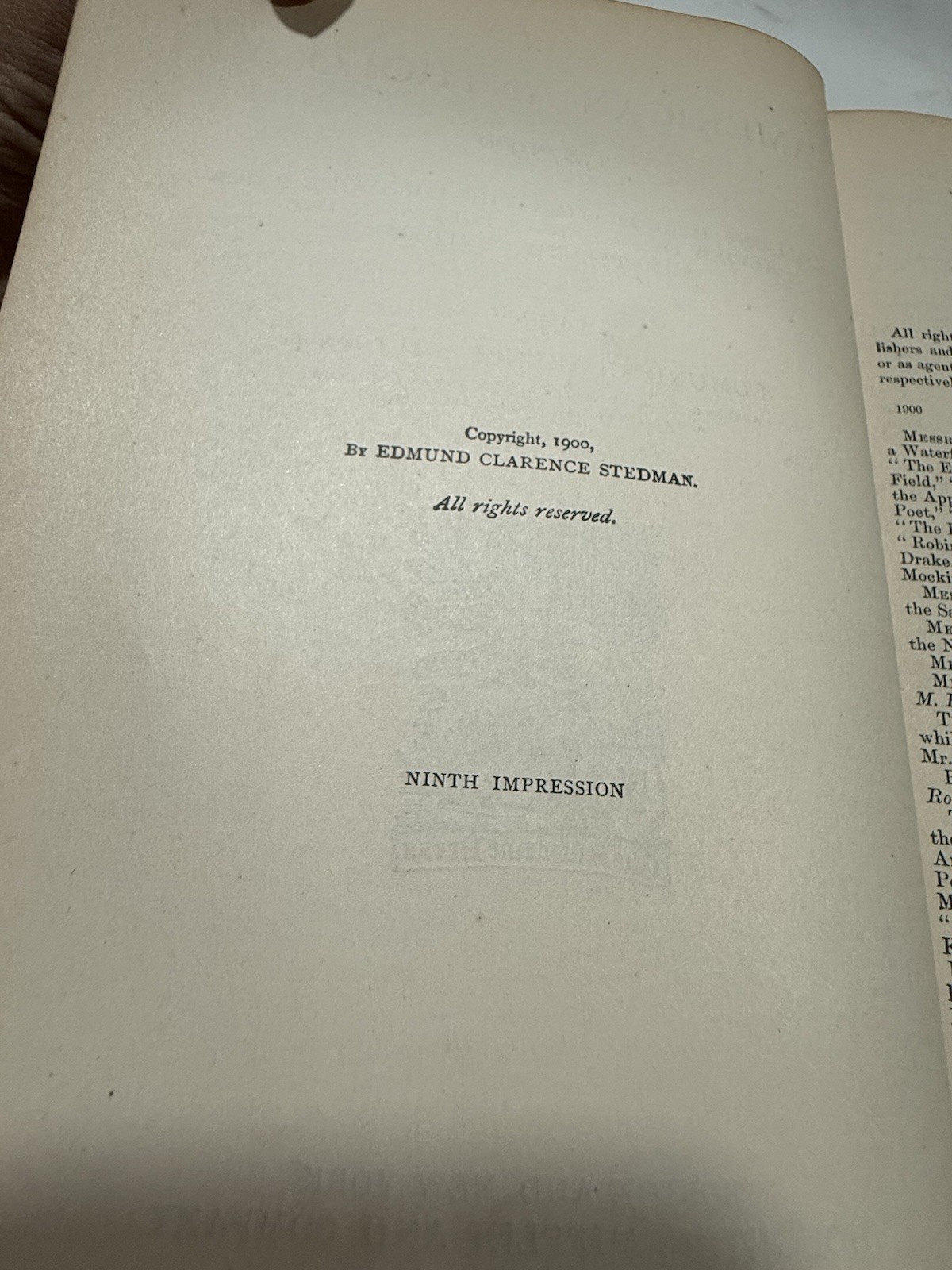 An American Anthology- Stedman 1906 Poetry 1787-1900 Poe Longfellow Leather Gilt