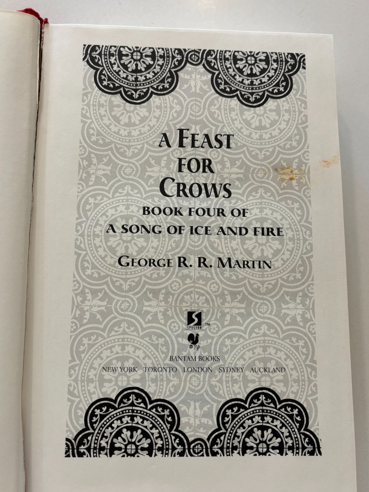 Game of Thr​ones A Feast for Crows 1st/1st George RR Martin 2005 HCDJ Bantam