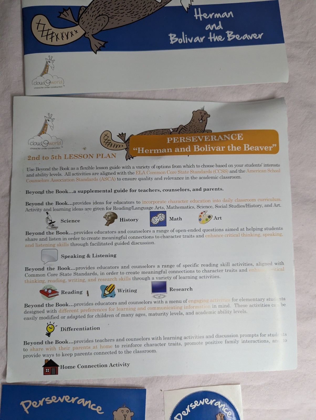 Home School Teachers Cloud 9 world character book PERSEVERANCE 2nd-5th poster