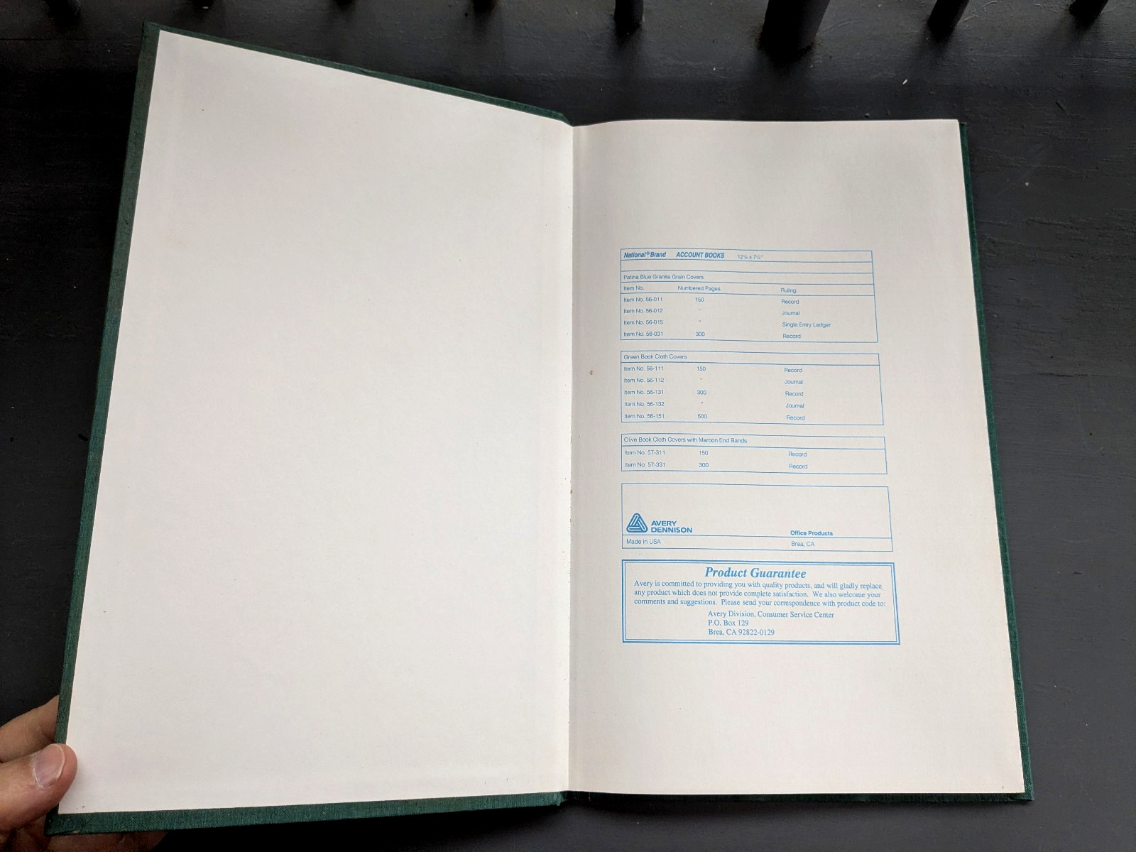 AVERY Record Book– 150 pages, 12&Prime; x 4&Prime; x 7&Prime; –FAST SHIPPING