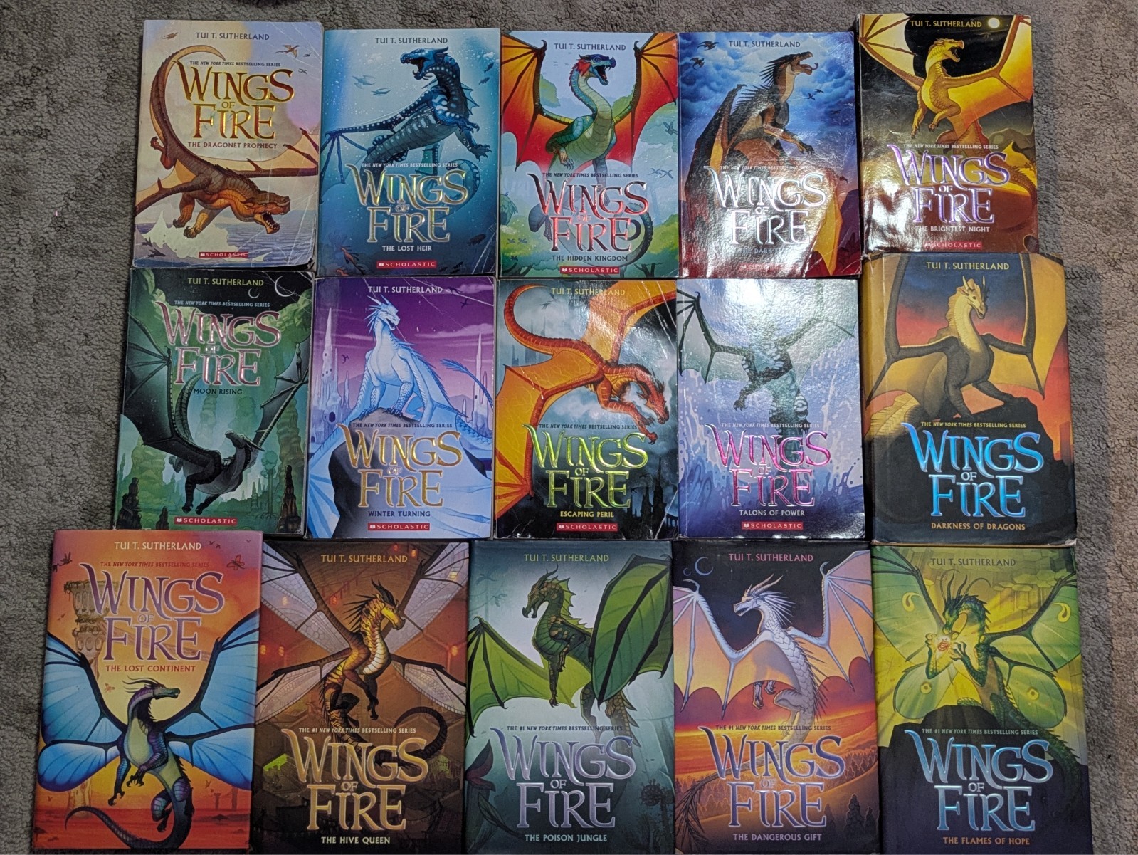 wings of fire book set 1-15 (1-9 paperback 10-15 hardcover)