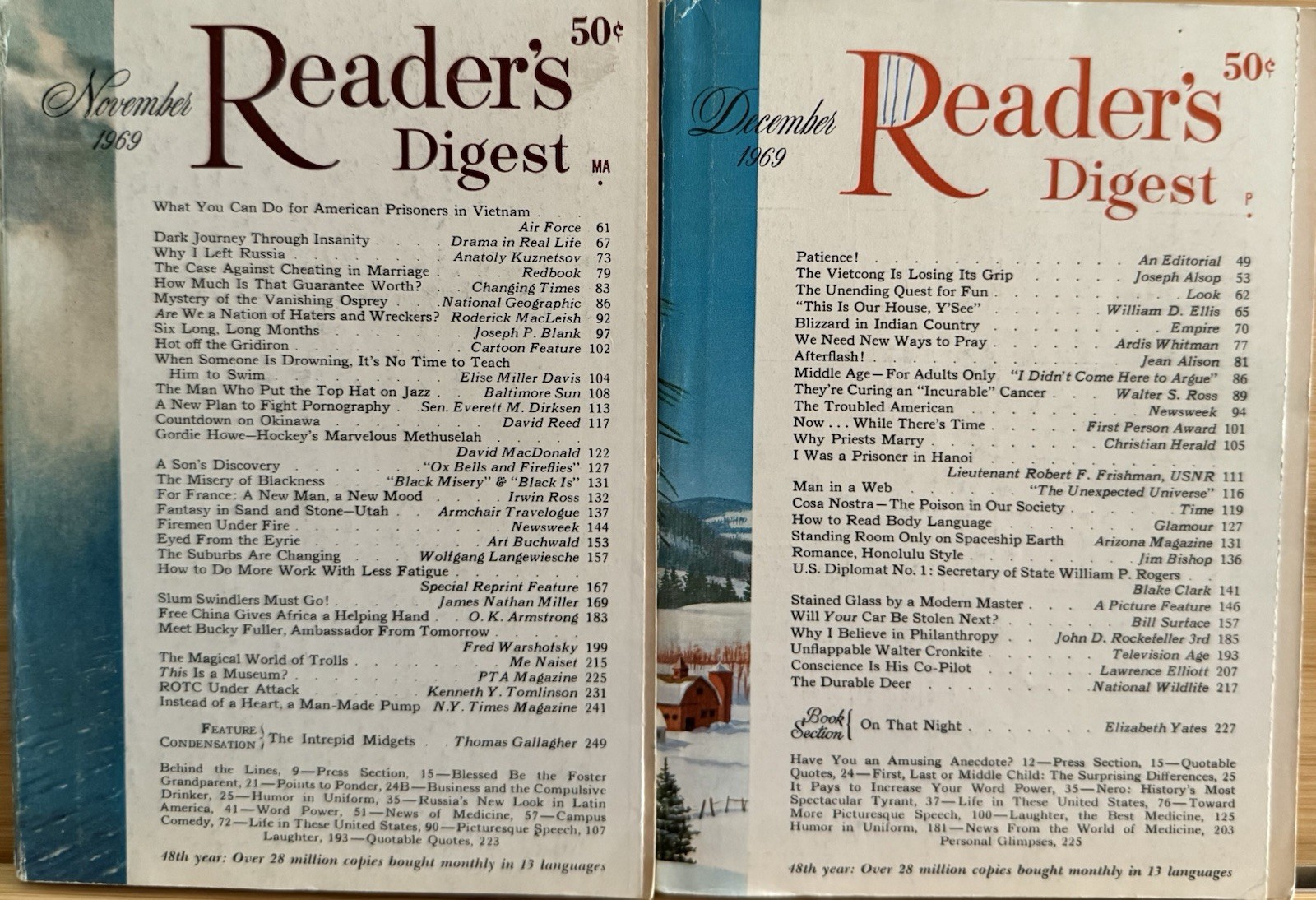 1969 November December (2) READER&rsquo;S DIGEST MAGAZINE Vintage Ageless Fun Shorts