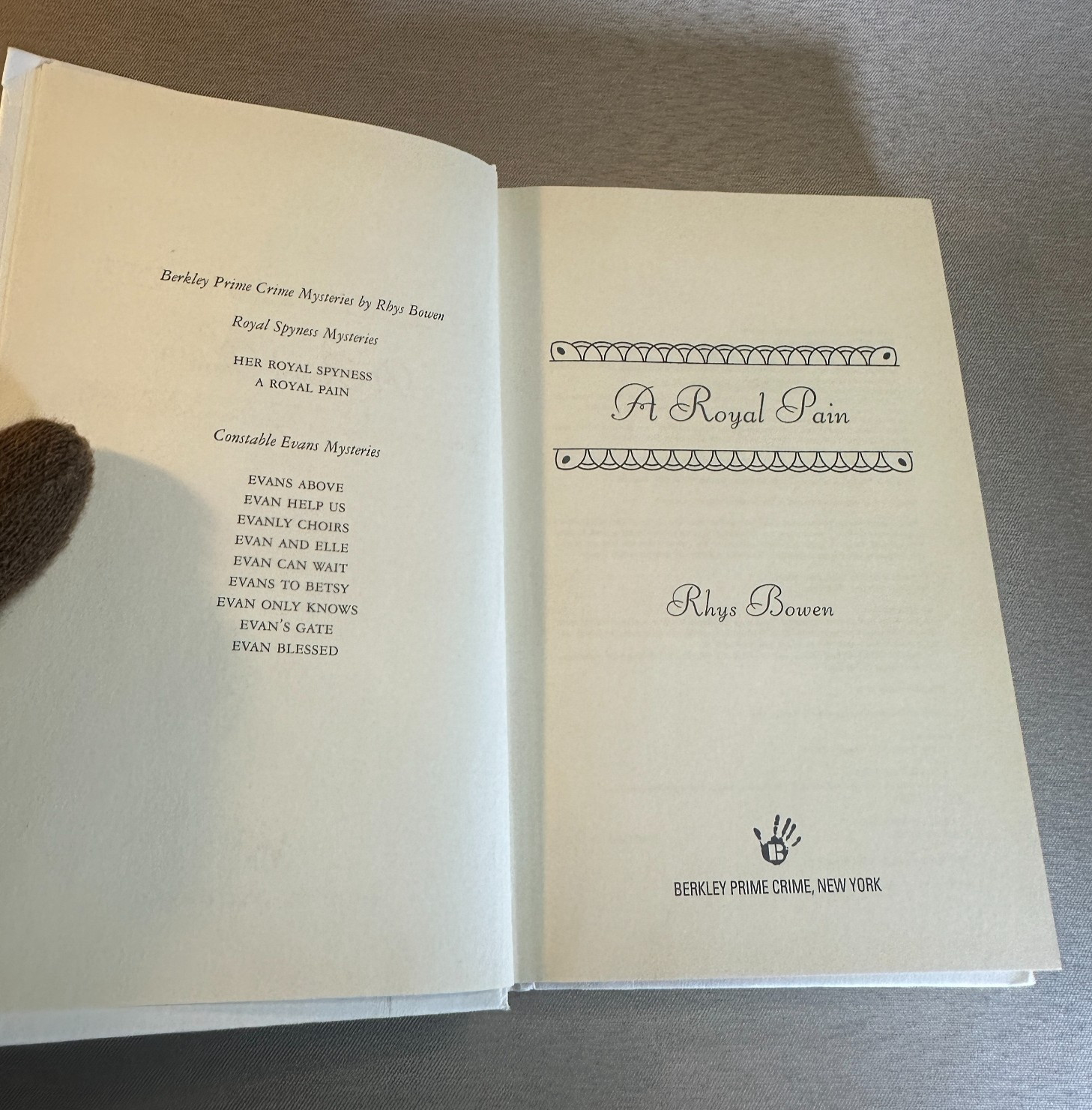 A Royal Pain Rhys Bowen Hardcover 2008 First Printing No Dust Jacket