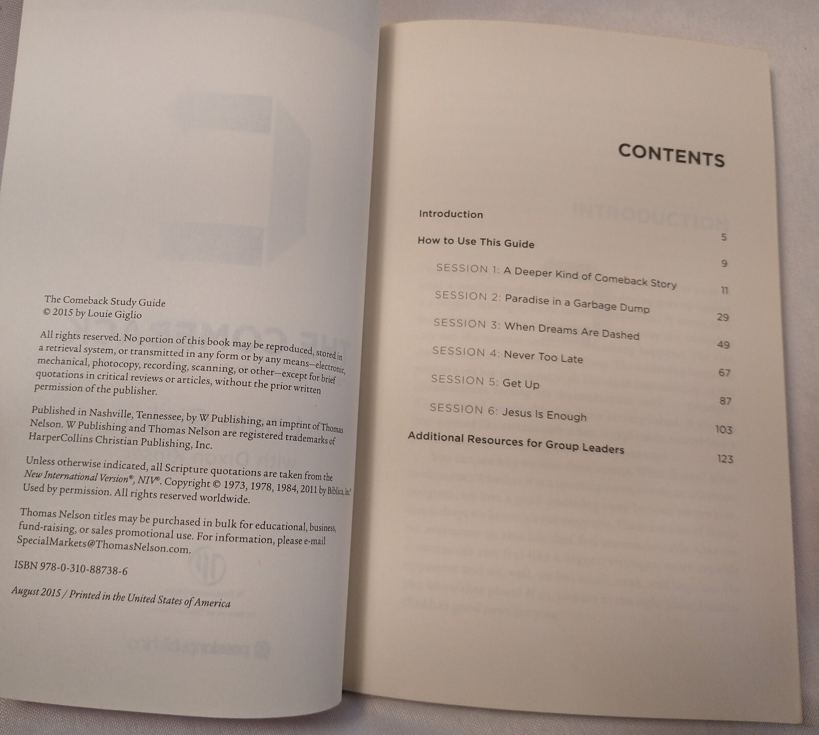 The Comeback Study Guide It&rsquo;s Not Too Late by Louie Giglio paperback