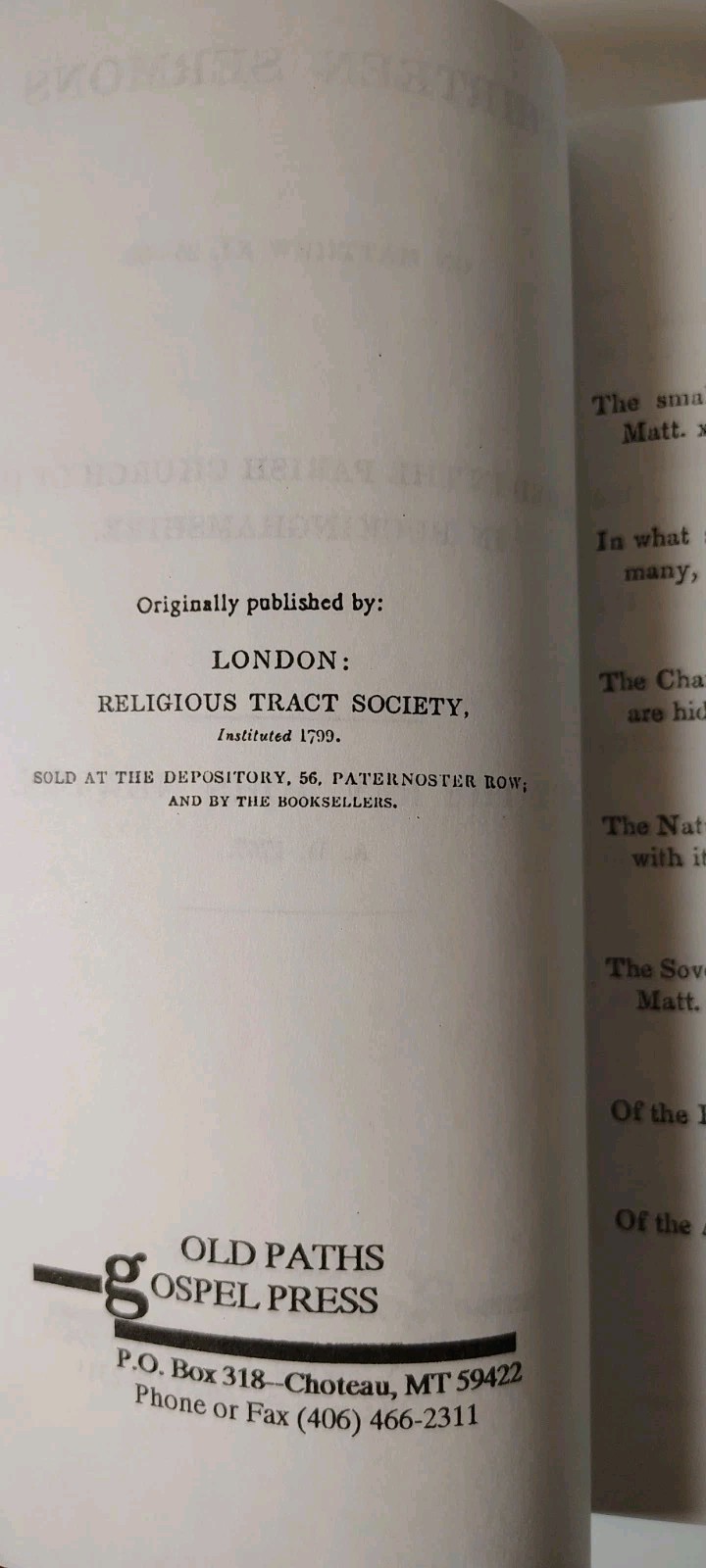 13 Sermons By John Newton Book Reprint Matthew Gospel Press Pastor Christian God