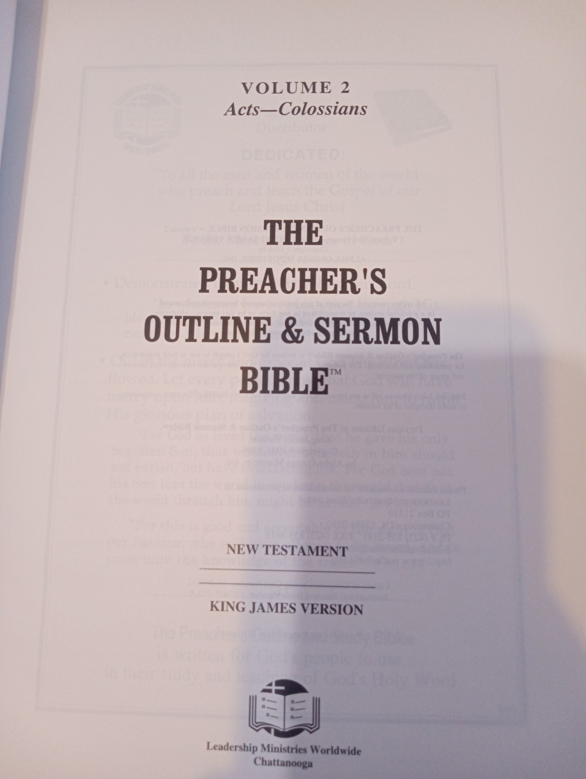 The Preacher&rsquo;s Outline & Sermon Bible—KJV—-3 Volume Set—-NO SLIPCASE