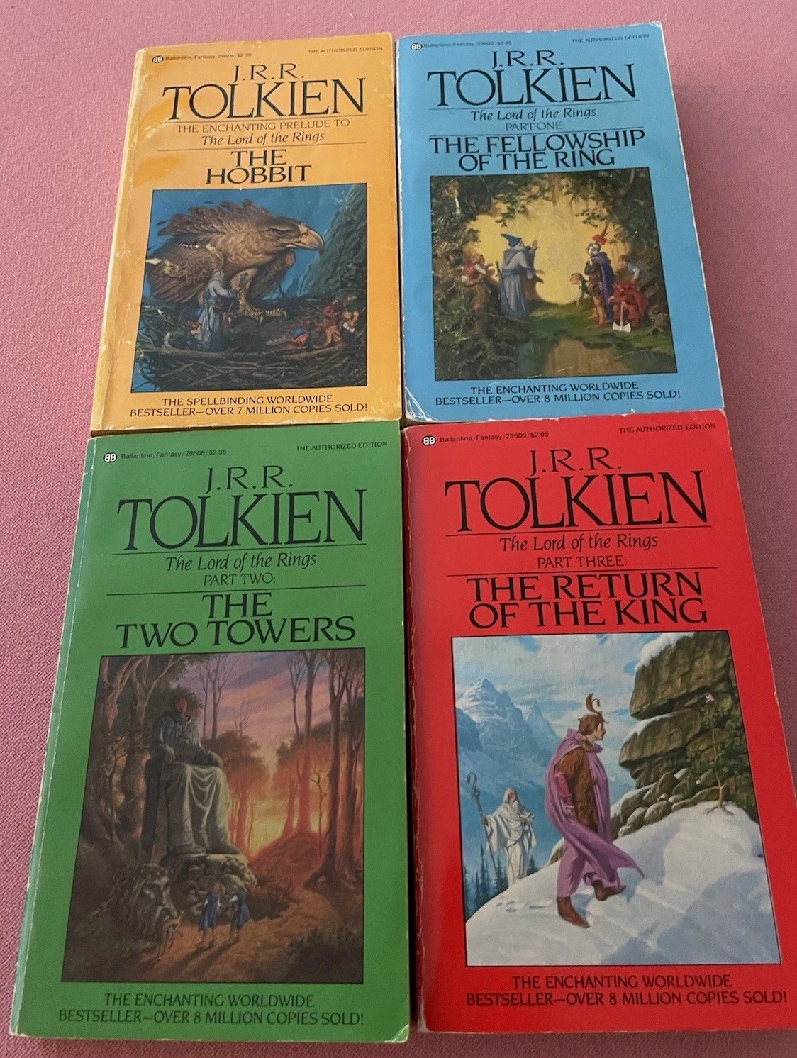J.R.R. Tolkien Hobbit & Lord of the Rings Gold Slipcase Set Ballantine 1981 LOTR