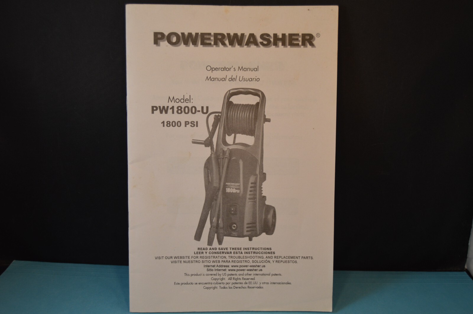 POWERWASHER Model PW1800-U « OPERATOR&rsquo;S MANUAL » 1800 PSI 26 Pages INSTRUCTIONS