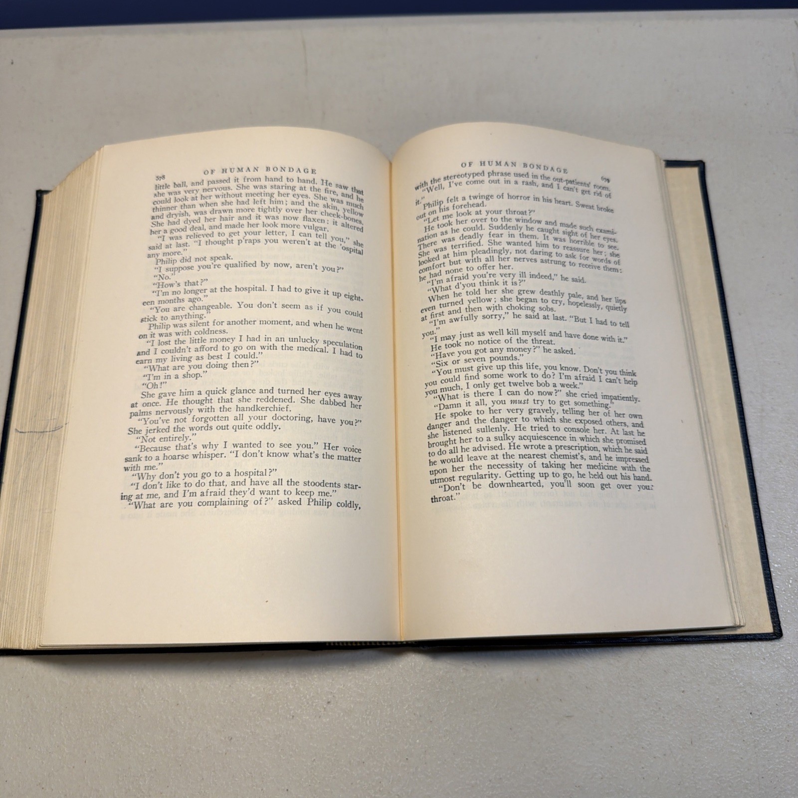 1915 « OF HUMAN BONDAGE » HC book, by W. Somerset Maugham RARE