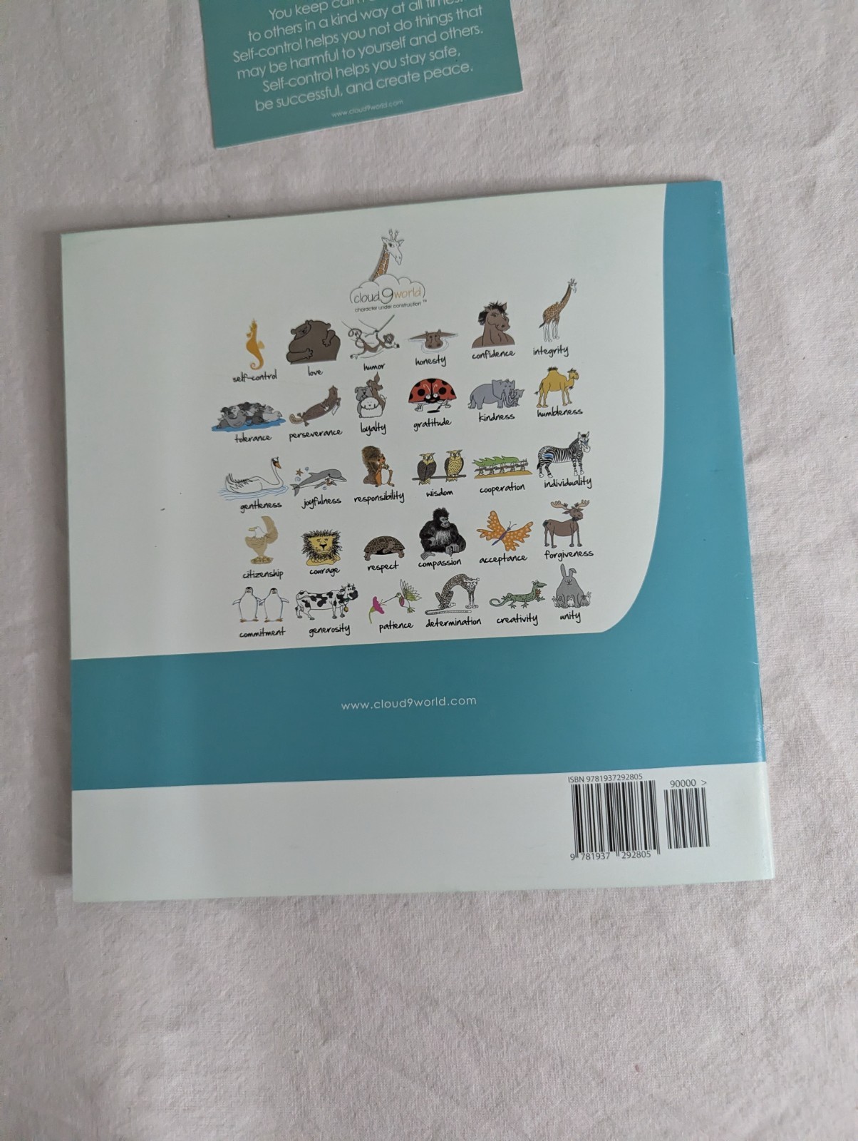 Home School Teachers Cloud 9 world character book SELF-CONTROL Kindergarten -1st