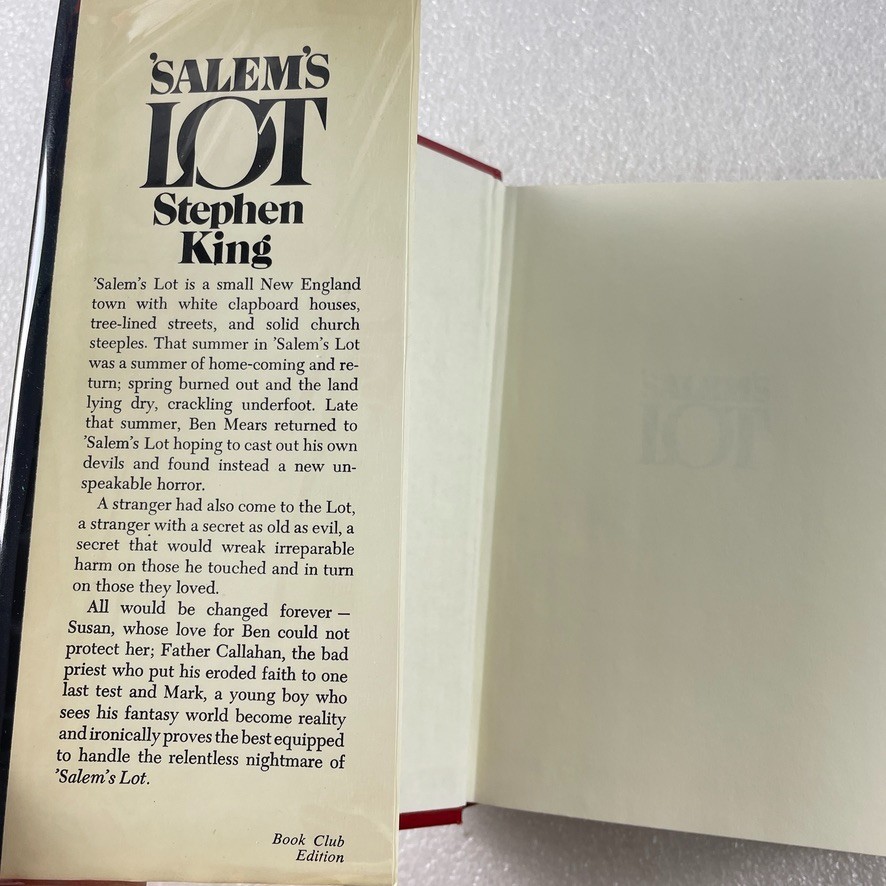 &lsquo;Salem&rsquo;s Lot by Stephen King – Doubleday 1975 – HC/DJ Book Club Edition