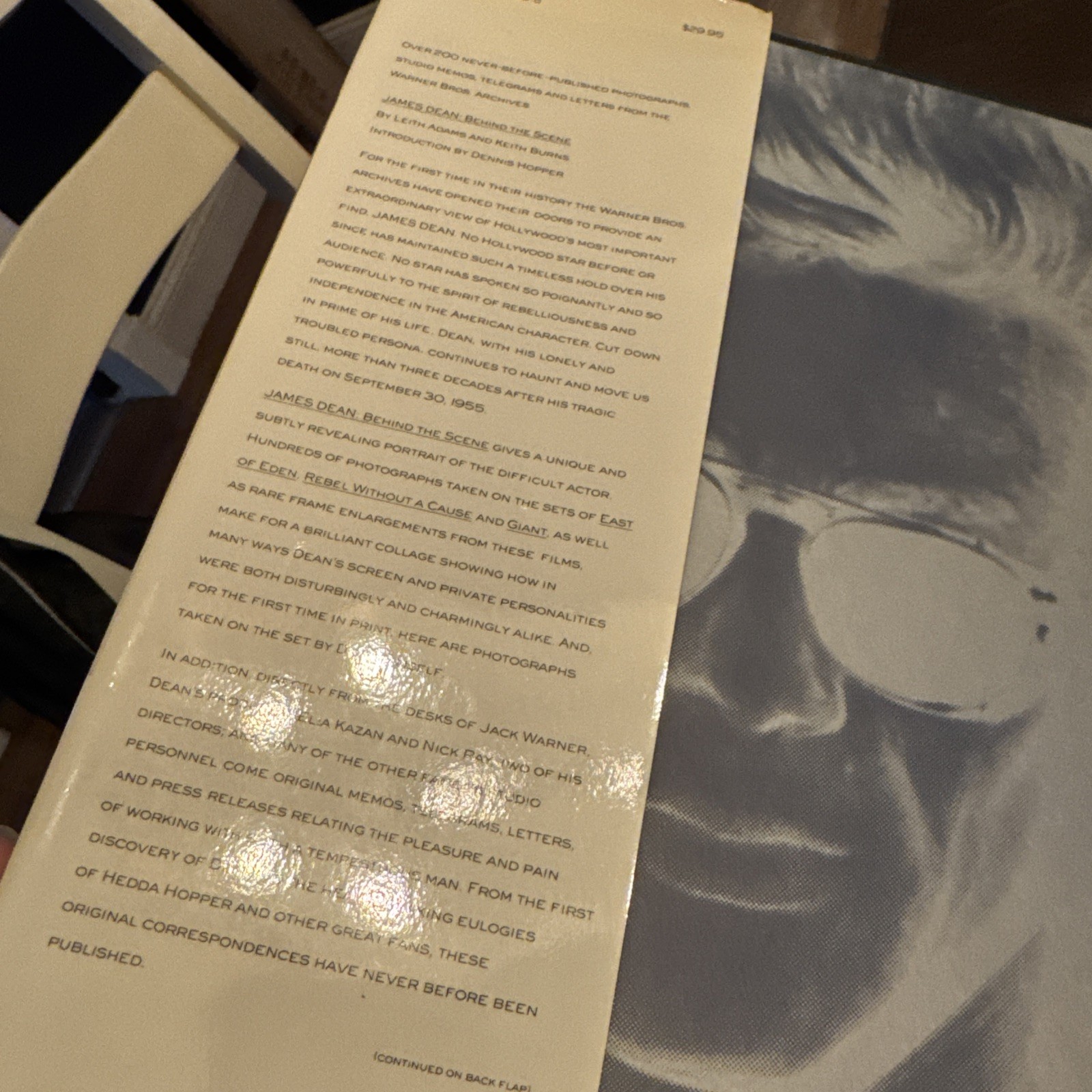 James Dean : Behind the Scenes by Leith Adams and Keith Burns (1990, Hardcover)
