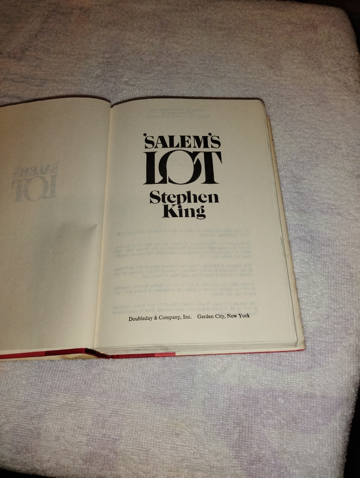 SALEM&rsquo;S LOT HC DJ Stephen King First Book Club Edition BCE 1975