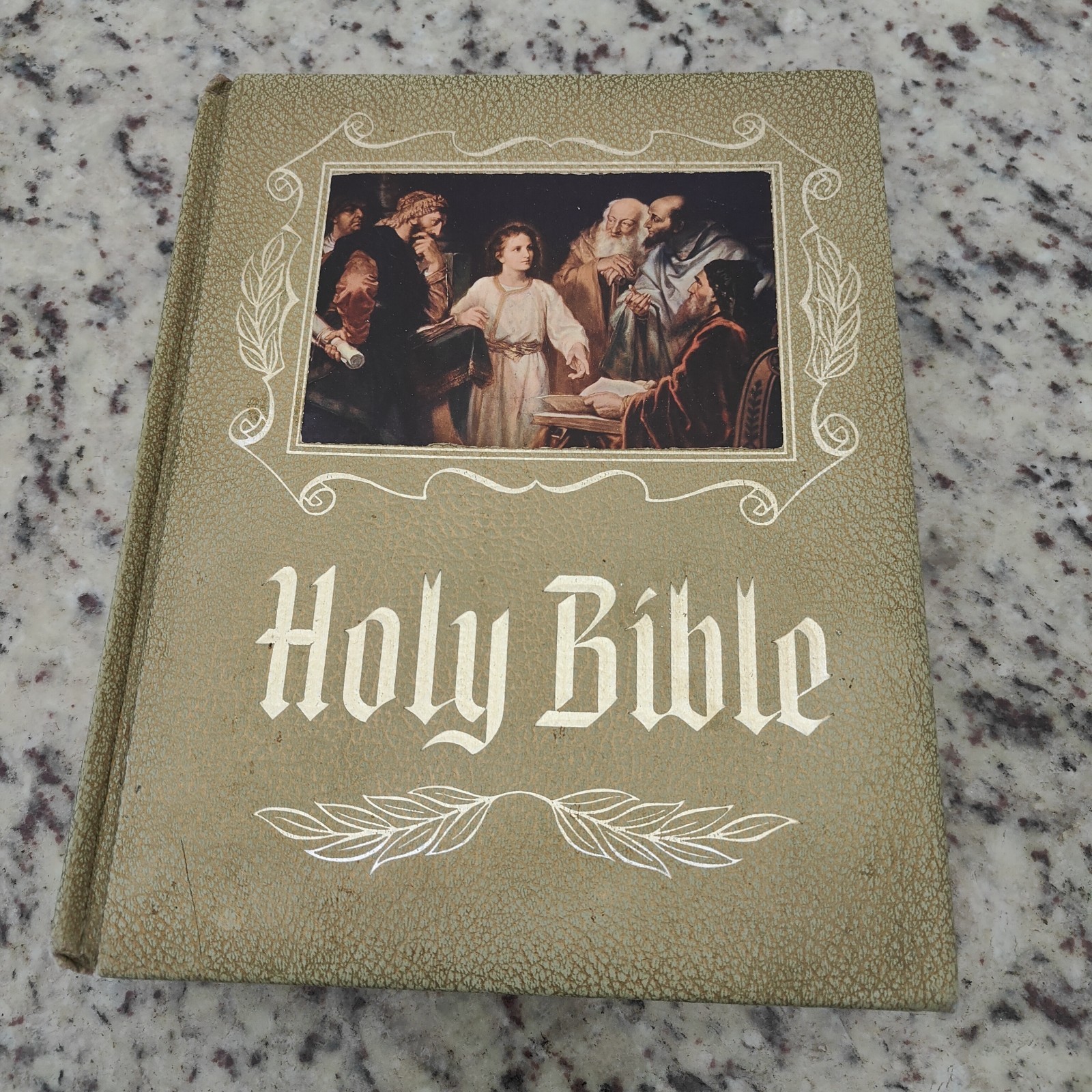 Vintage 1964 Heirloom Holy Family Bible KJV Red Letter Pictorial Reference Blank