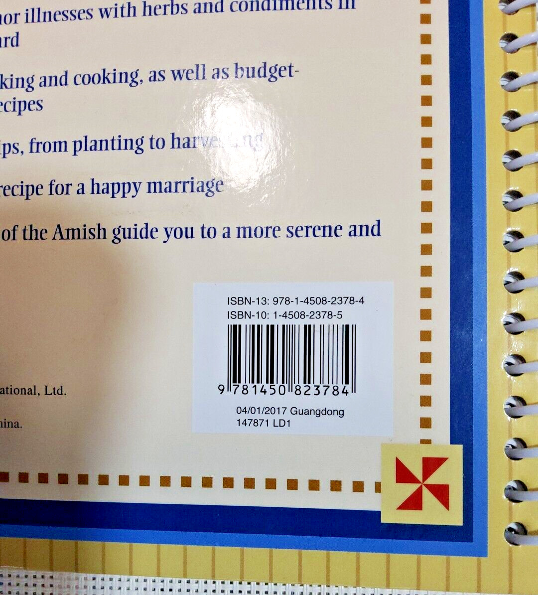 100&rsquo;s of Amish Hints Book Writing inside front flap