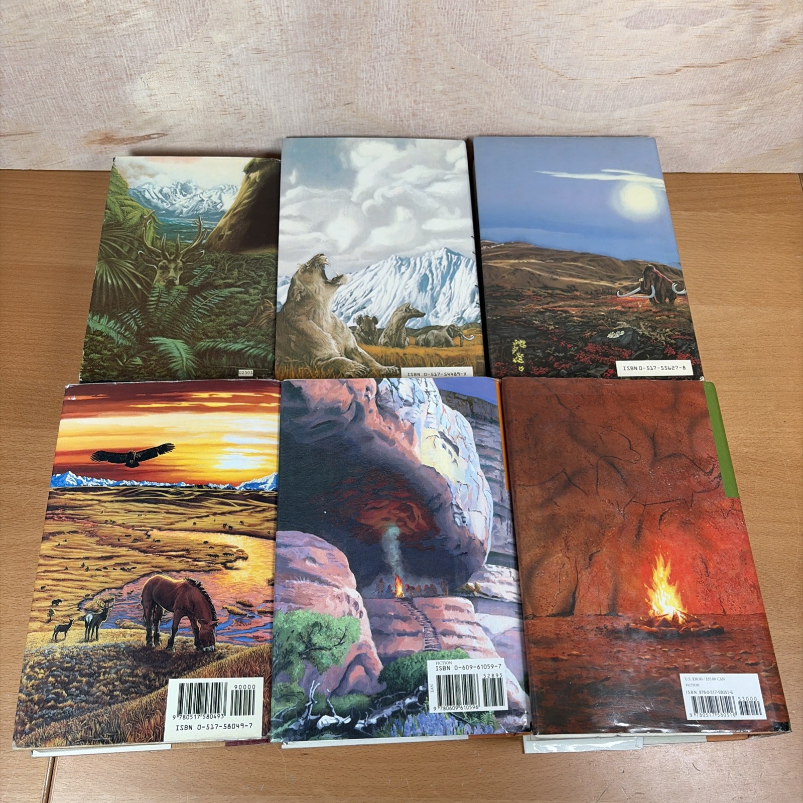 Complete Set Series Lot of 6 Earth&rsquo;s Children Books by Jean Auel HARDCOVER